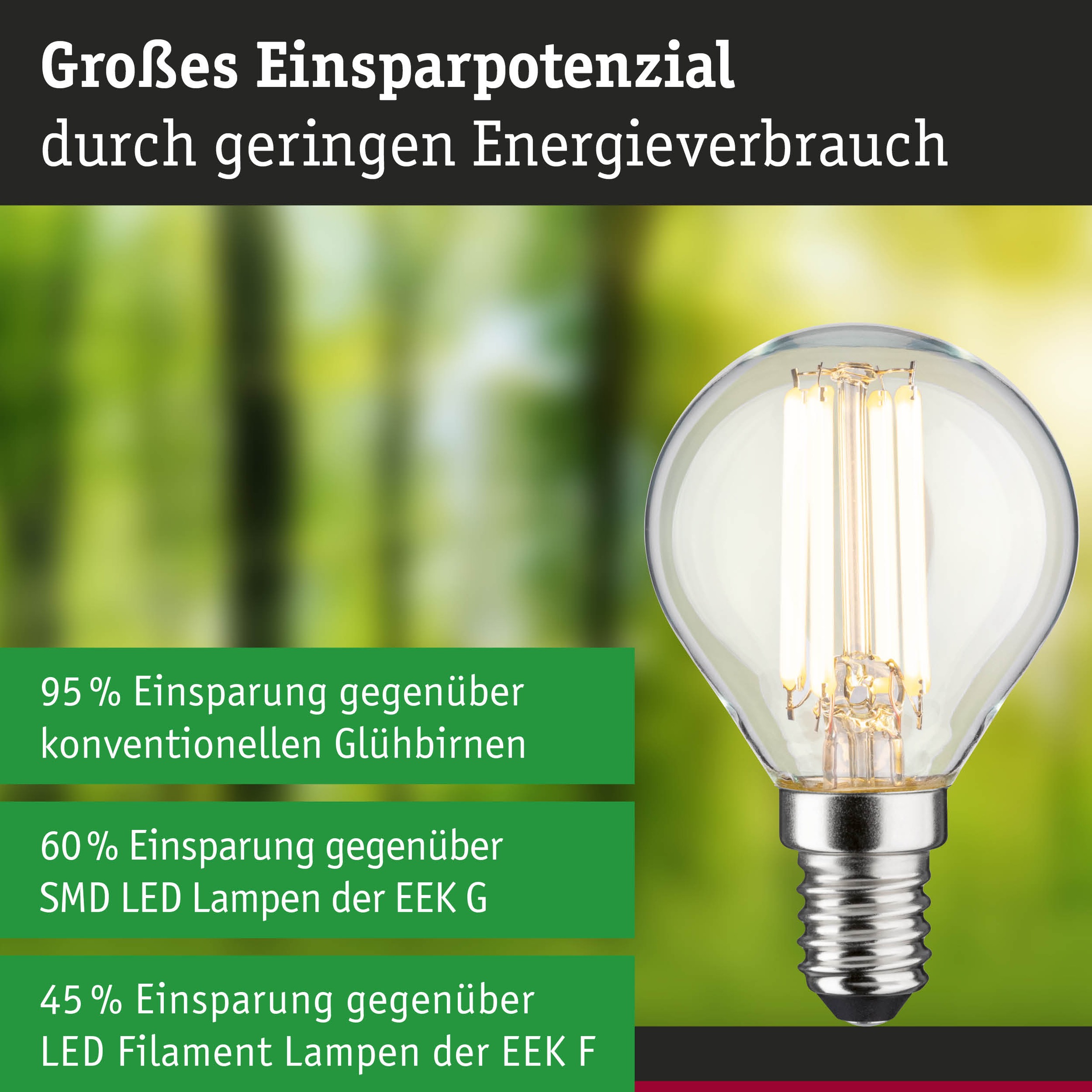 Paulmann LED-Leuchtmittel »Efficient-Line Tropfen 840lm 4W 3000K klar 230V« E14 1 Stk. Warmweiß