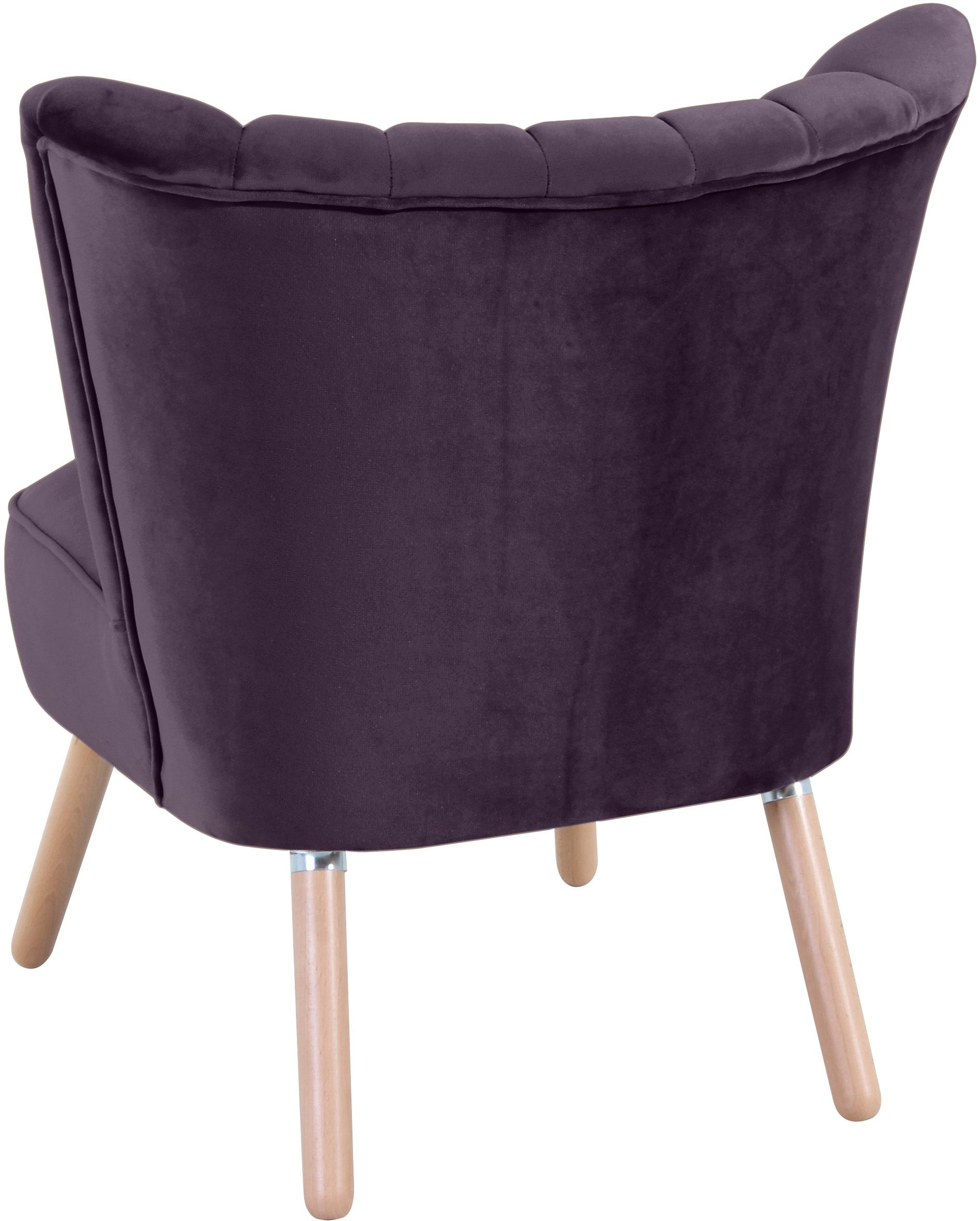 Max Winzer® Sessel »Aspen, Loungesessel, Solitärsessel, bequem,«, tolle Rückenlehnenverarbeitung im Retrostil, hoher Fuß