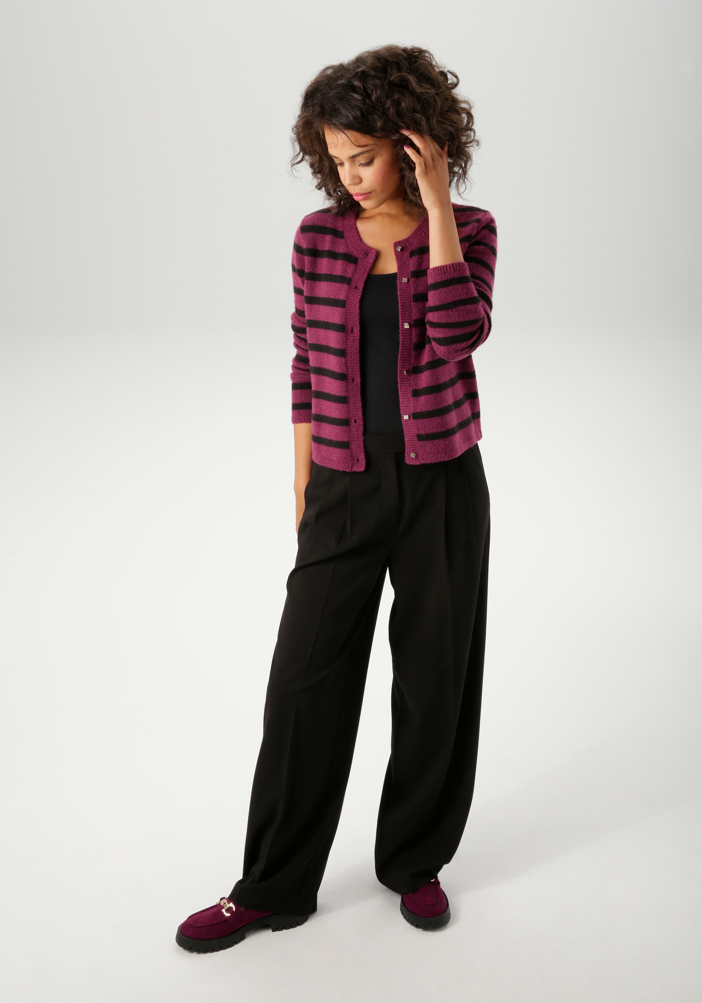 Aniston CASUAL Strickjacke, im Streifen-Dessin - NEUE KOLLEKTION