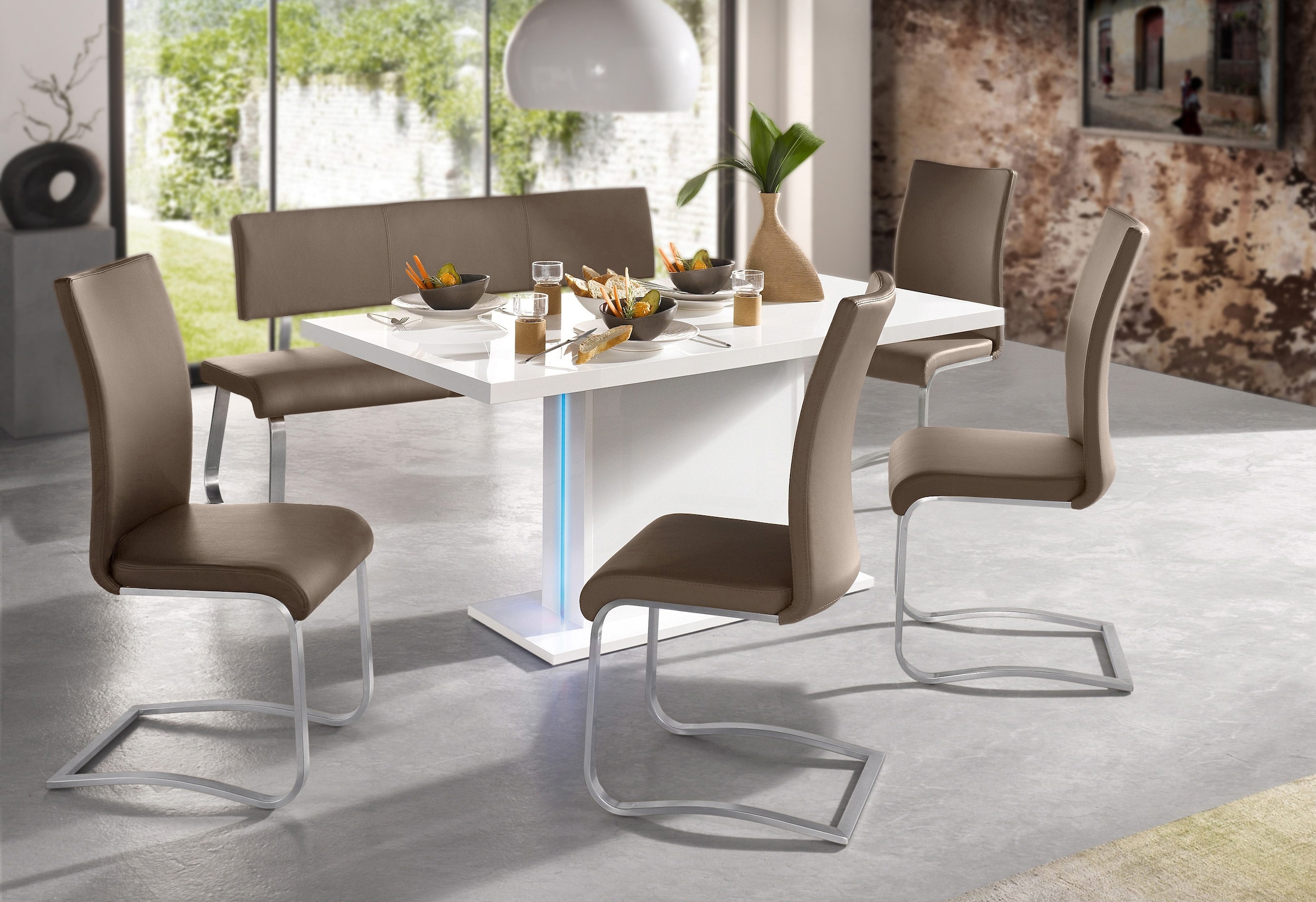 MCA furniture Polsterbank »Arco«, belastbar bis 280 Kg, Echtleder, in verschiedenen  Breiten | BAUR