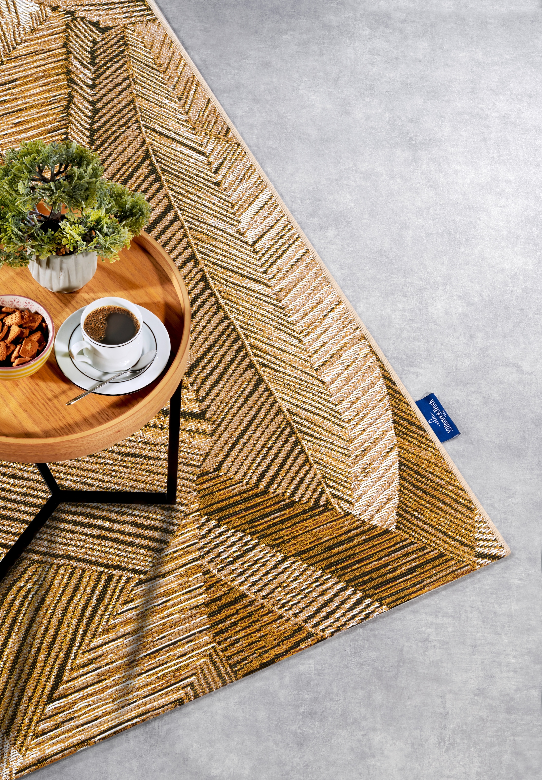 Villeroy & Boch Outdoorteppich »Eugene«, rechteckig, 3 mm Höhe, In- und Outdoor, Flachgewebe, wetterfest, Balkon, Garten, Terrasse