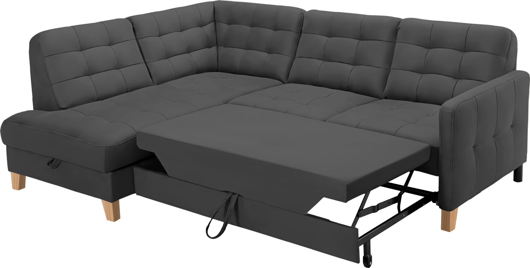 exxpo - sofa fashion Ecksofa »Elio, kompakt und komfortabel, bequem, zeitloses Design, L-Form«, wahlweise mit Bettfunktion und Bettkasten