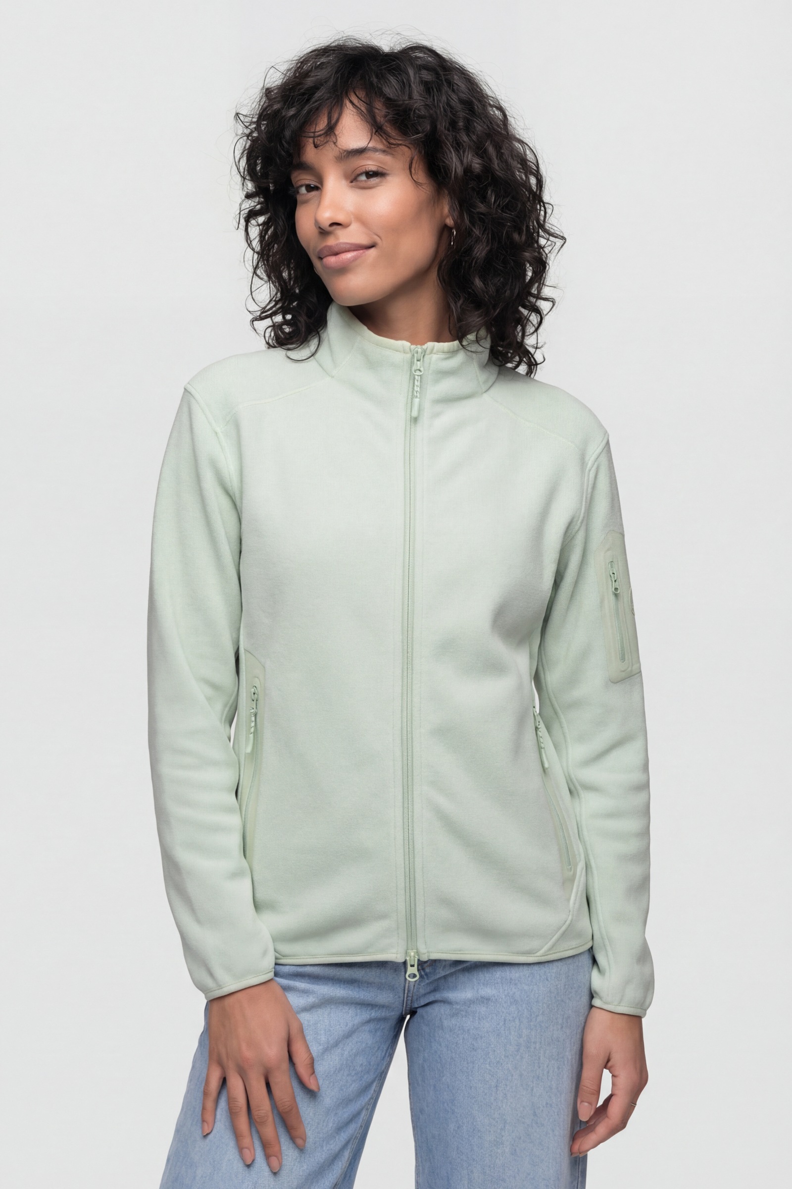 Alife & Kickin Fleecejacke »Damen SagaAK F Fleecejacke, Jacke« mit Rei§verschlusstasche am €rmel und Stehkragen