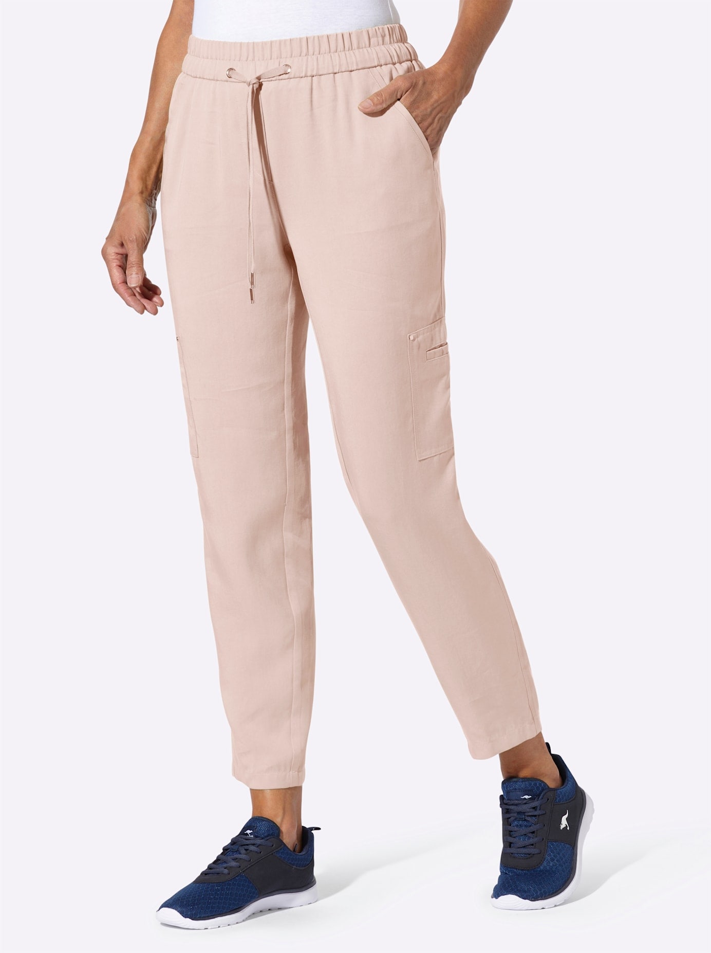 CASUAL LOOKS Women Pull-On Trousers Powder Size 50