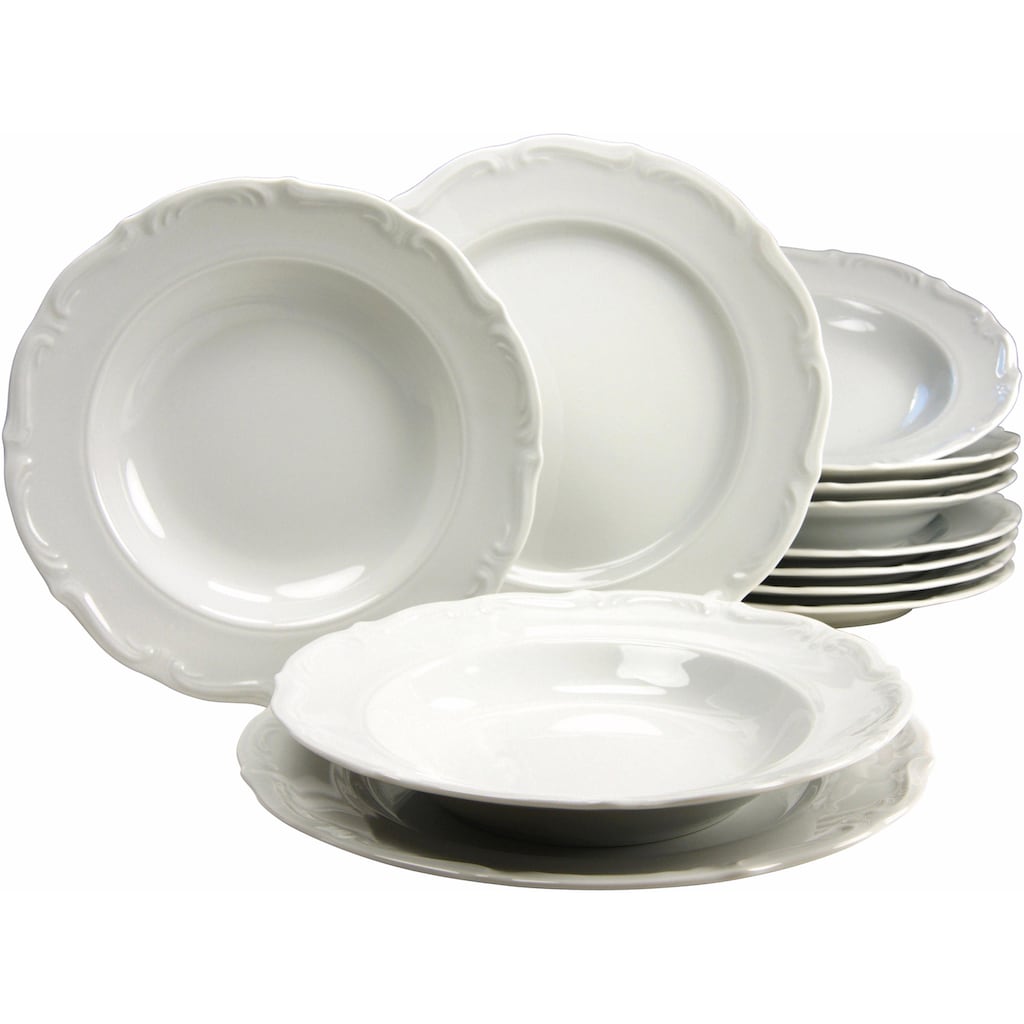 CreaTable Tafelservice »Geschirr-Set Maria Theresia«, (Set, 12 tlg., Teller Set für 6 Personen)