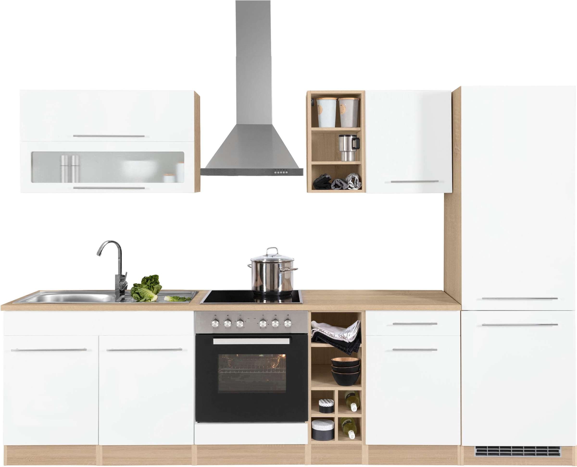 KOCHSTATION Küchenzeile »KS-Eton« ohne E-Geräte, Breite 300 cm