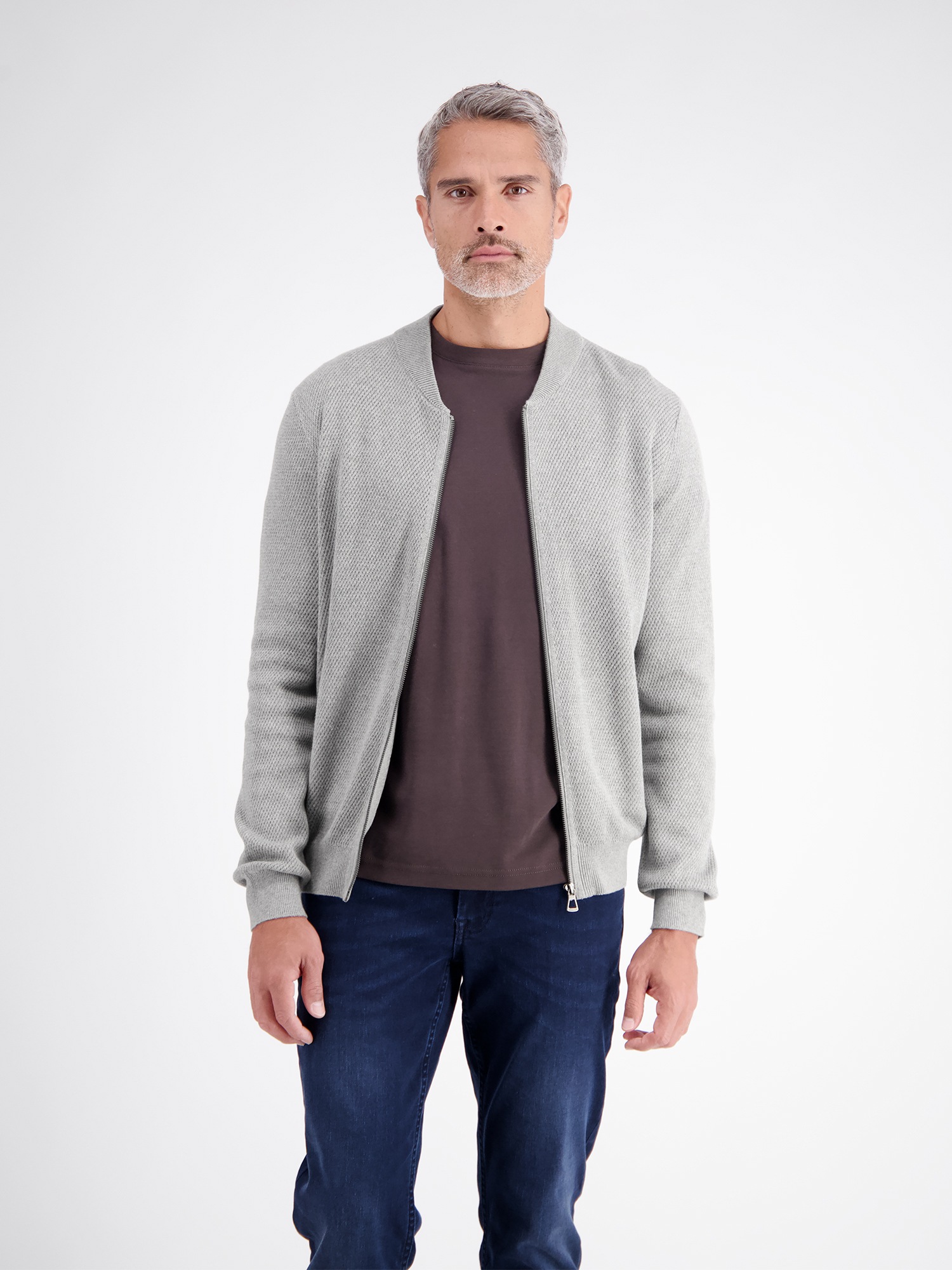 LERROS Strickjacke »Strickjacke aus Baumwollstrick mit dezent flachem Kragen«