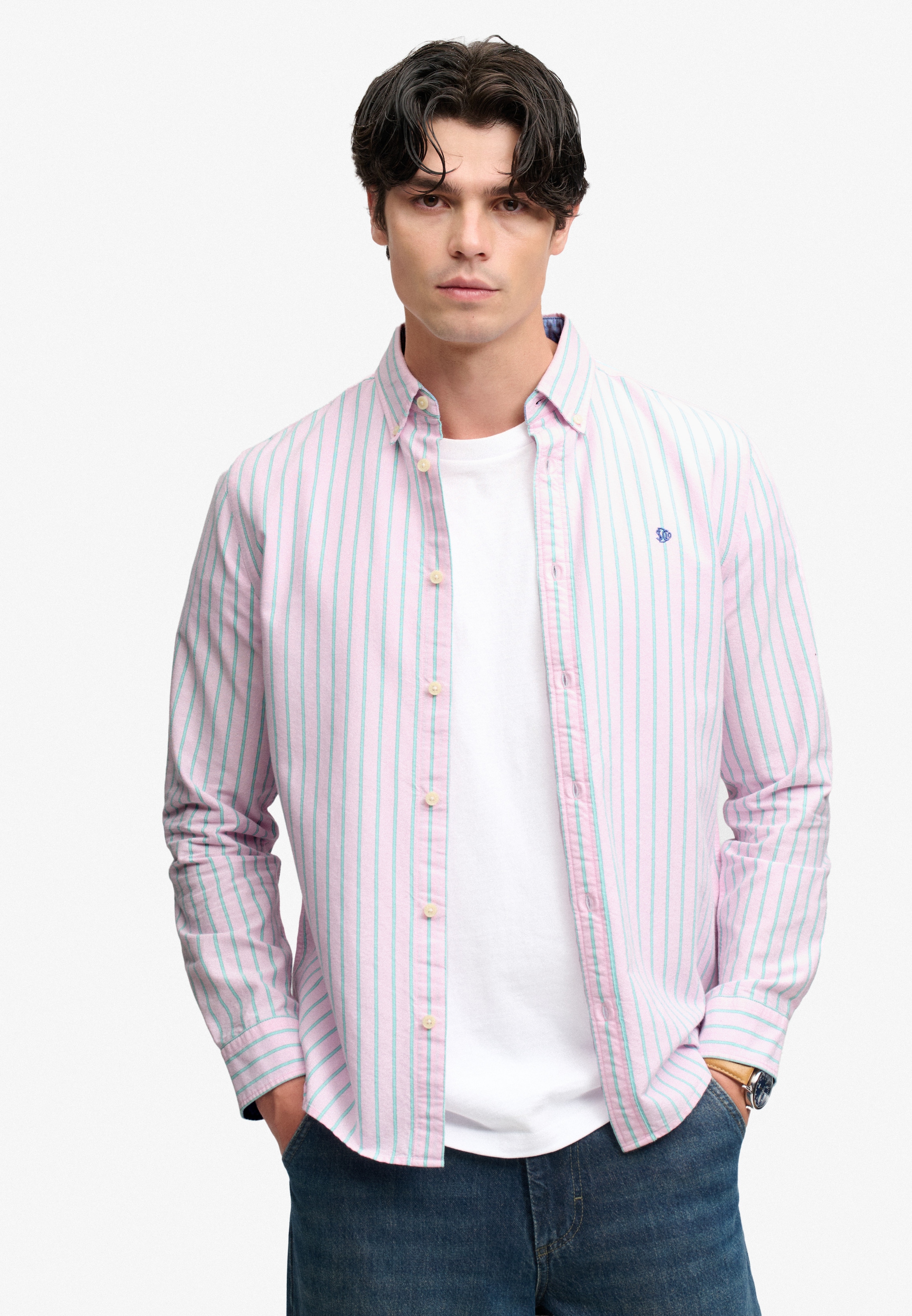 Superdry Langarmhemd "PREPPY OXFORD L/S SHIRT" Baumwolle, regular fit