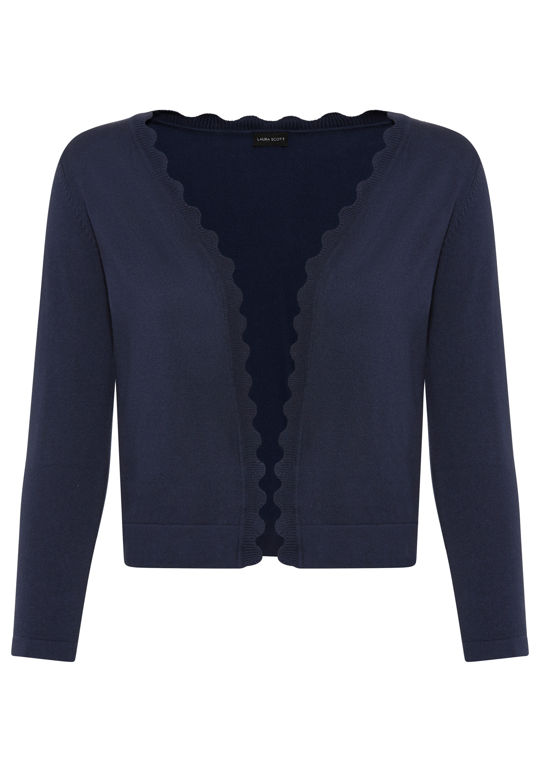 Laura Scott Strickjacke leichte Feinstrickjacke mit femininer Wellenkante