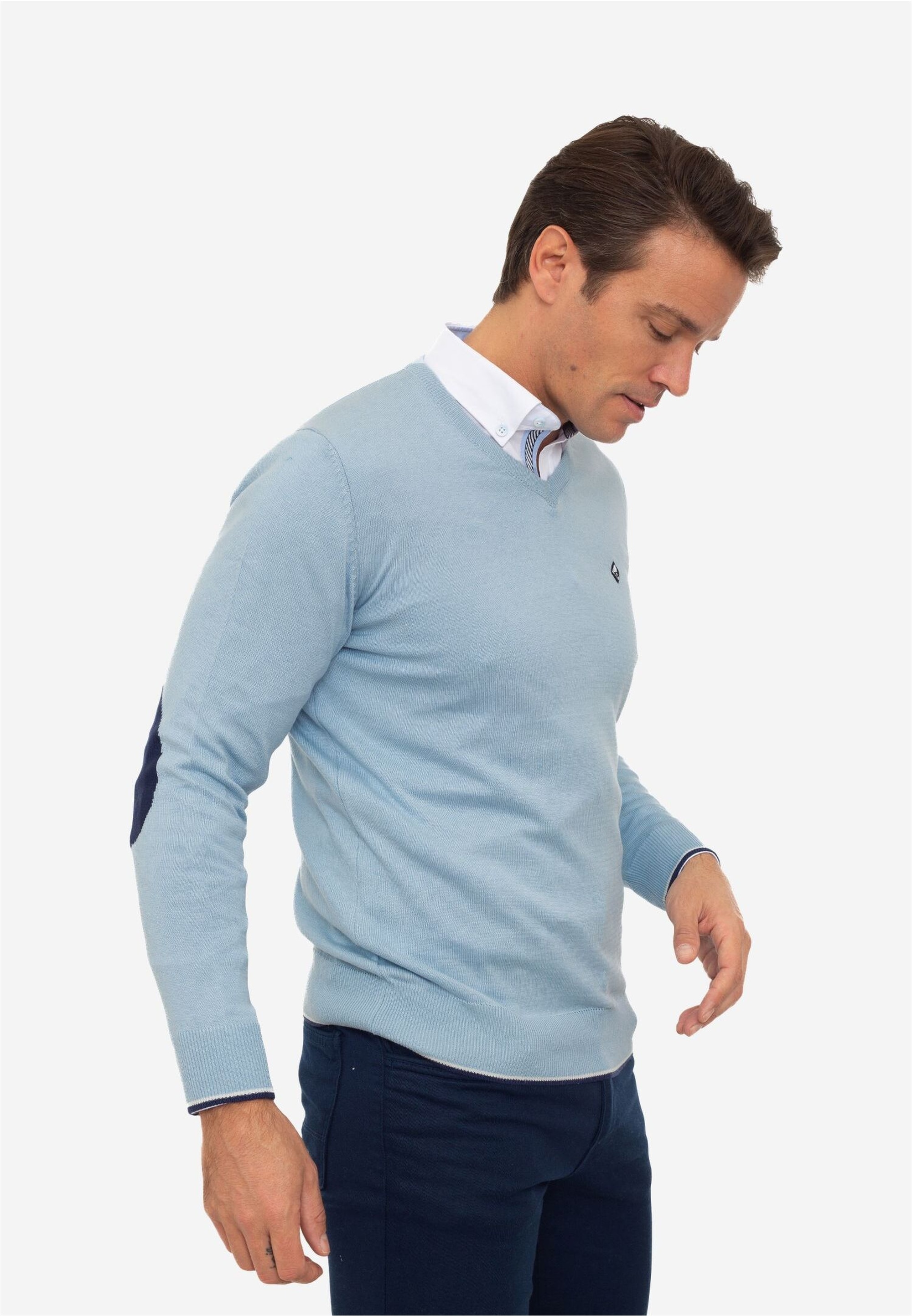 SIR RAYMOND TAILOR Strickpullover »Appel«, mit farblich abgesetzten Ellenbogen-Patches