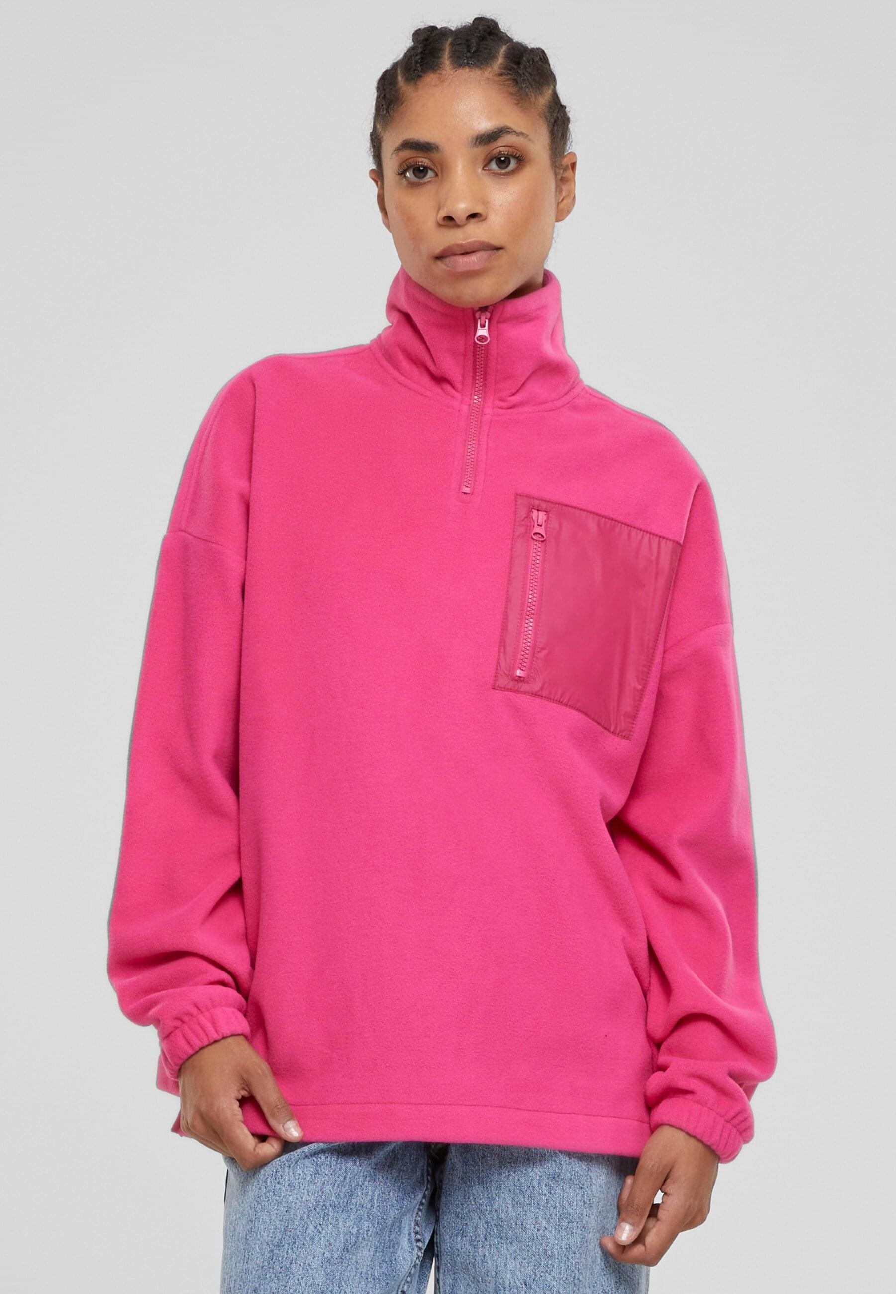 URBAN CLASSICS Sweater »Urban Classics Damen Ladies Polar Fleece Troyer«