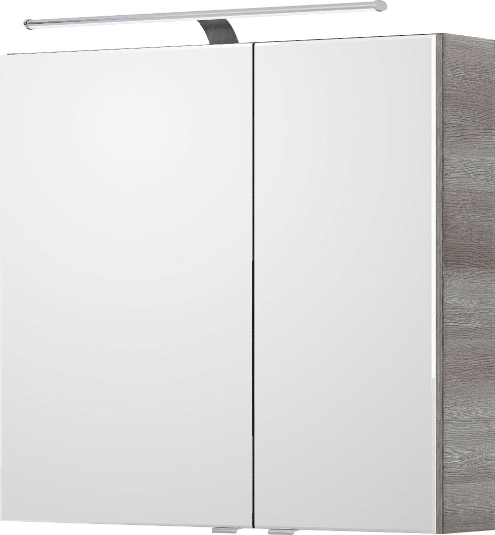 Saphir Spiegelschrank »6005 Sprint Badschrank, 2 Spiegeltüren, 2 Einlegeböden, 75 cm breit«, inkl. LED-Beleuchtung, Türdämpfer, Schalter-/Steckdosenkombination