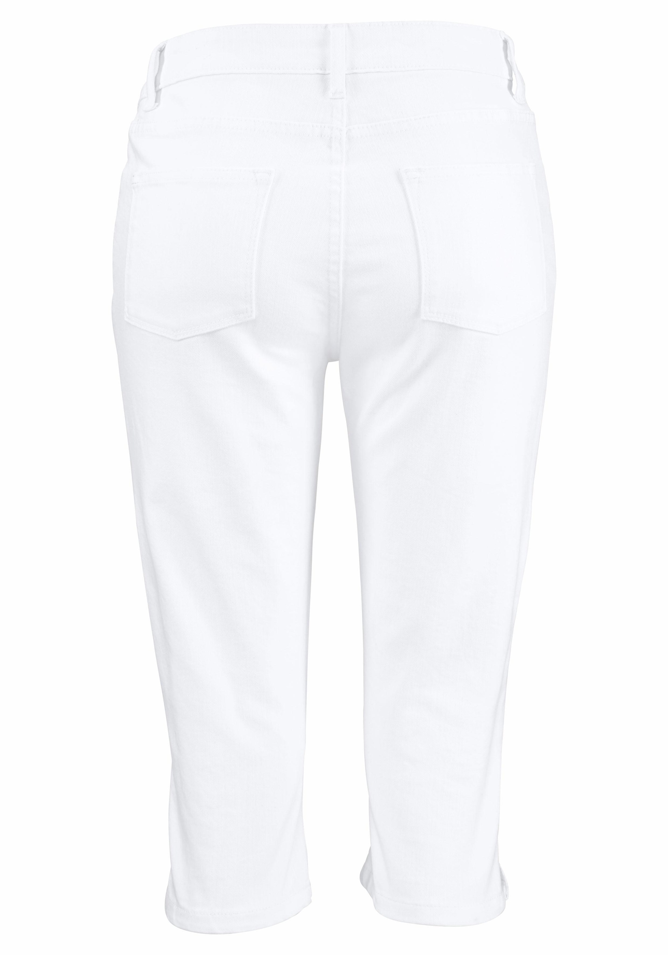 BEACHTIME Women's 3/4 Length Denim Trousers White Size 40 3