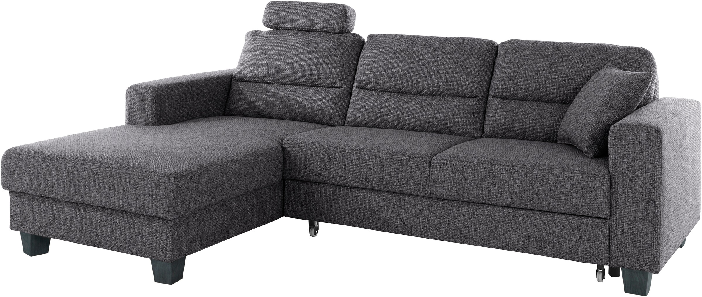 TRENDMANUFAKTUR Ecksofa »Chamber, zeitlos und modern, bequem mit hohem Sitzkomfort, L-Form«, inklusive einer Kopfstütze, wahlweise mit Schlaffunktion