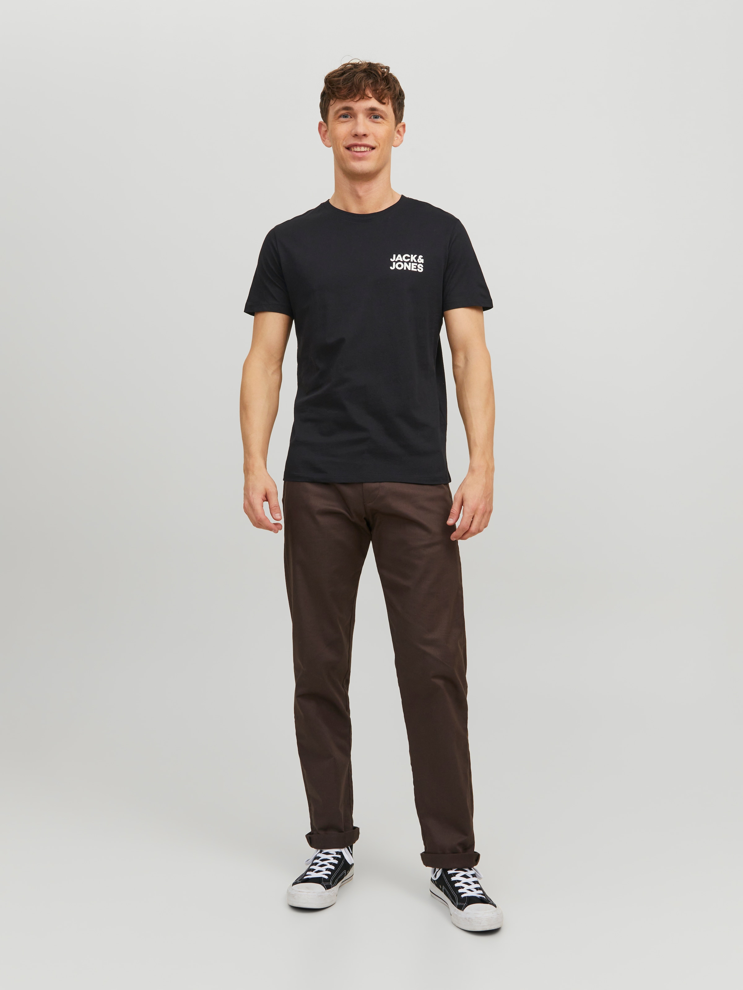 Jack & Jones T-Shirt »JJECORP Herren-Tee mit figurbetonter Silhouette« bedruckt, modisch, schmal, Baumwolle, Rundhals