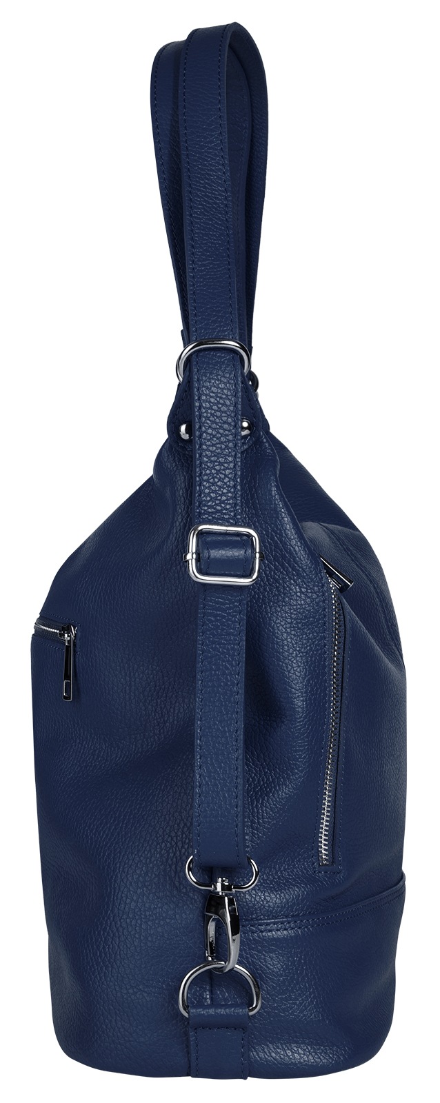 Cityrucksack SAMANTHA LOOK, Damen, Gr. B/H/T: 34cm x 31cm x 15cm, onesize, blau, Leder, Rindsleder, Rucksäcke Cityrucksack, echt Leder, Made in Italy 3