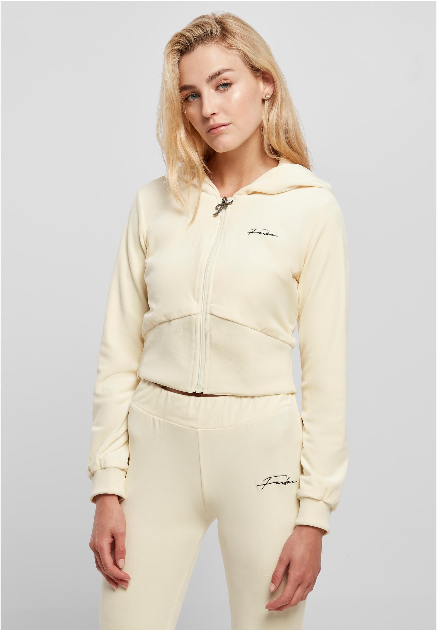Fubu Sweatjacke "Fubu Damen FW224-020-1 Signature Velours Zip Hoodie offwhi günstig online kaufen