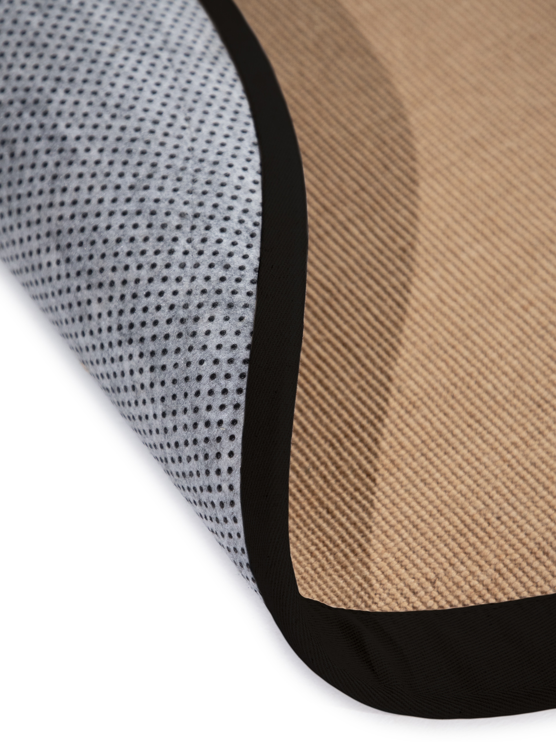 carpetfine Sisalteppich »Sisal«, rund, 5 mm Höhe, mit farbiger Bordüre, Anti-Rutsch Rückseite