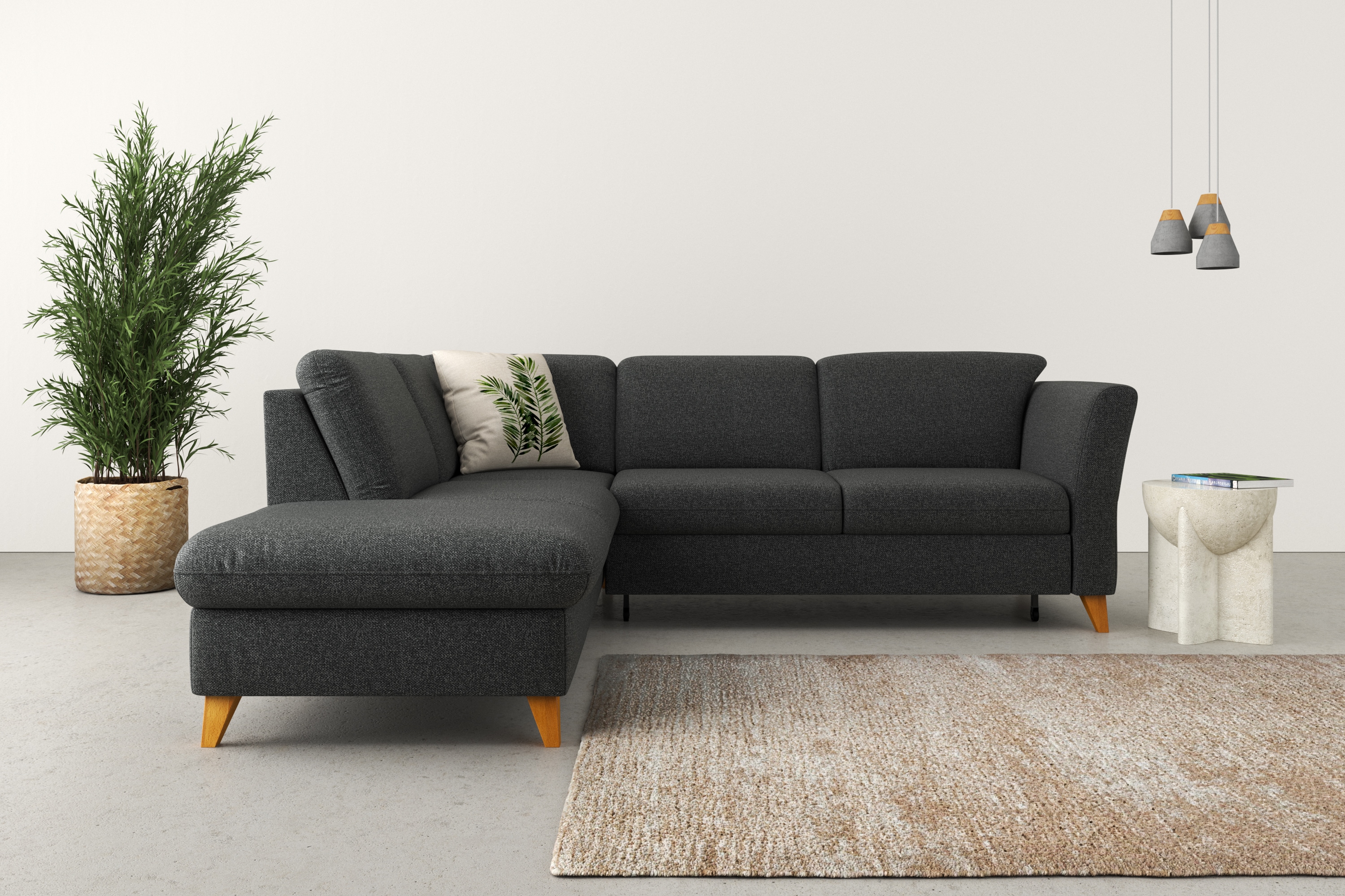 Home affaire Ecksofa "Trelleborg L-Form" Federkern-Polsterung, wahlweise mit Schlaffunktion und Stauraum