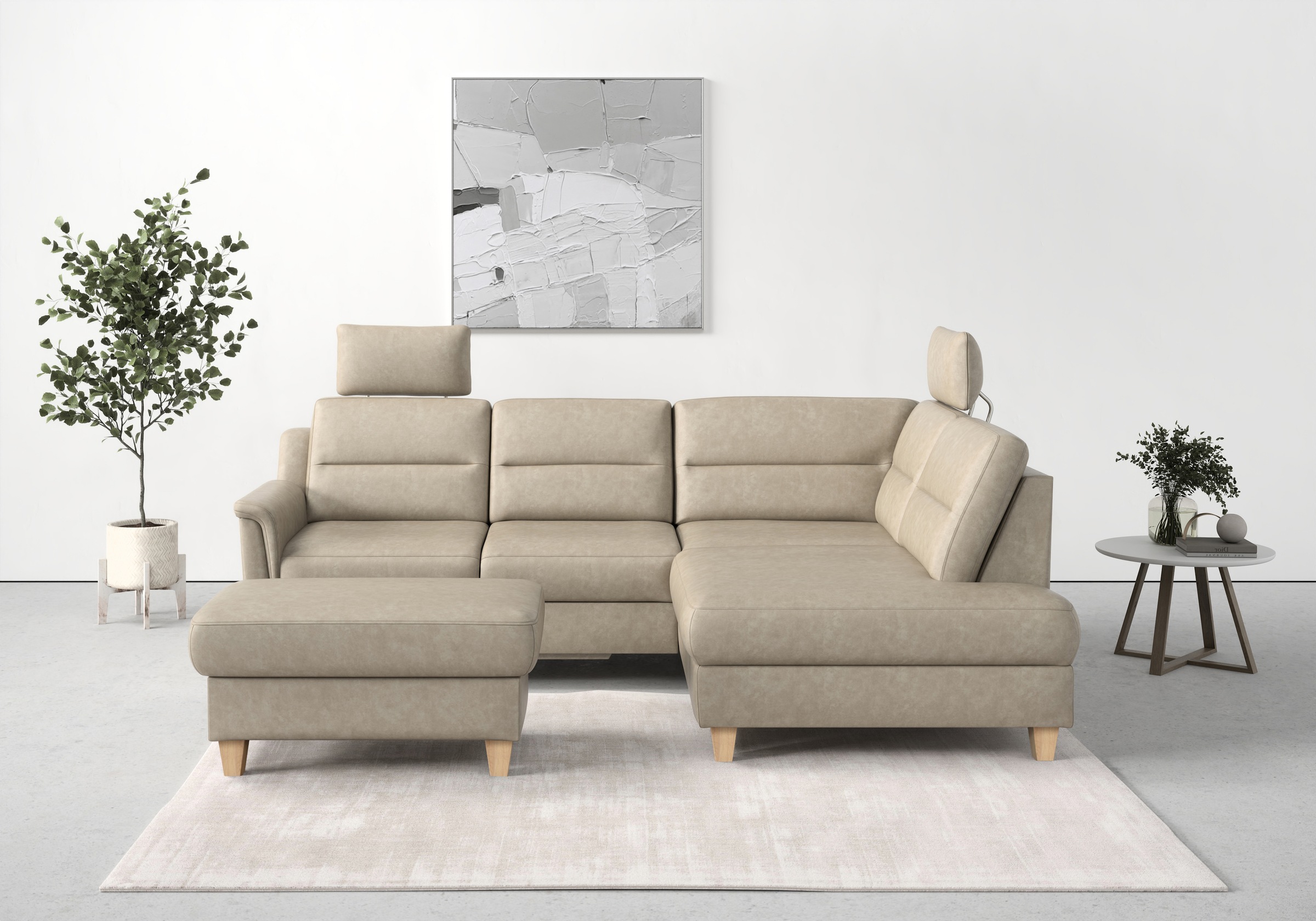 sit&more Ecksofa "Farö L-Form", inklusive Federkern, wahlweise mit Bettfunk günstig online kaufen