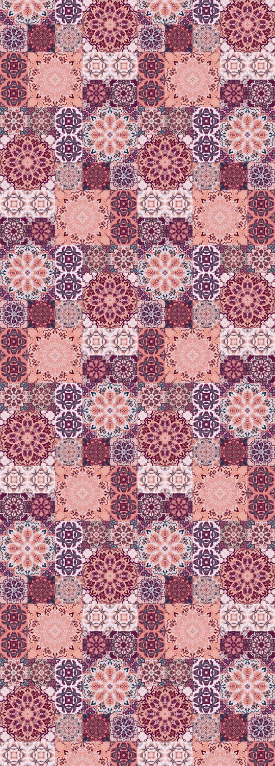 queence Vinyltapete "Mosaik Muster" Farbverlauf abstrakt bedruckt gemustert glatt 90x250cm, selbstklebend, kinderleichte Anbringung, Sticker