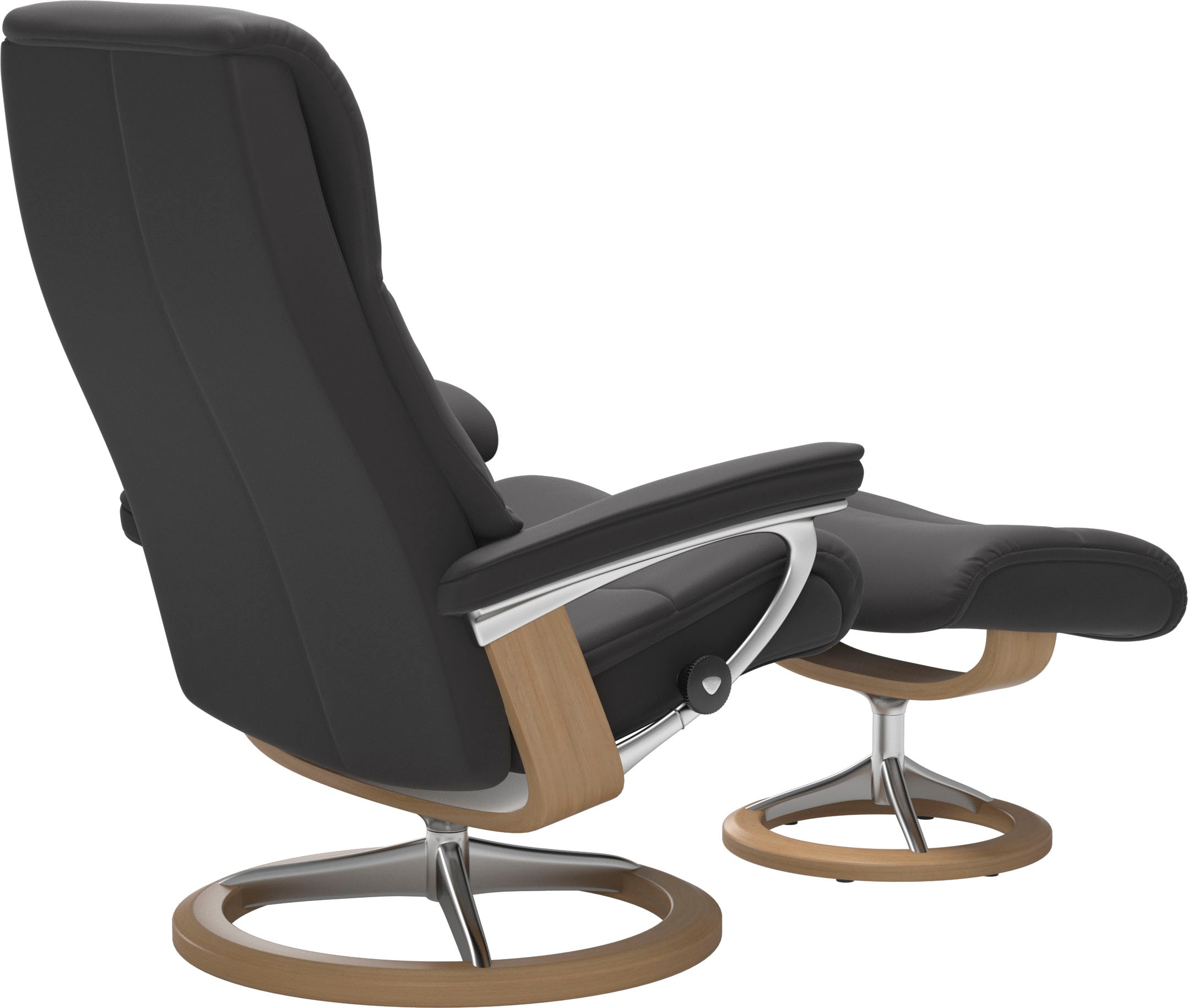Stressless® Relaxsessel »View«, (Set, Relaxsessel mit Hocker), mit Signature Base, Größe M,Gestell Eiche