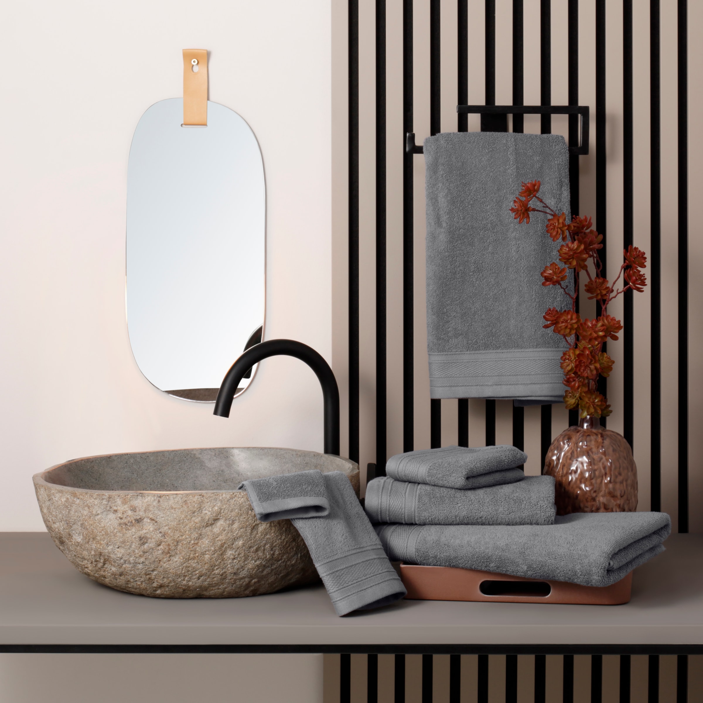 Bruno Banani Handtuch Set »Robby, Premium Handtücher, 500 gr/m²«, Set, 5 tlg., Frottier, Duschtücher, Handtücher, Gästetücher, (Set, 5-tlg), 100% Baumwolle