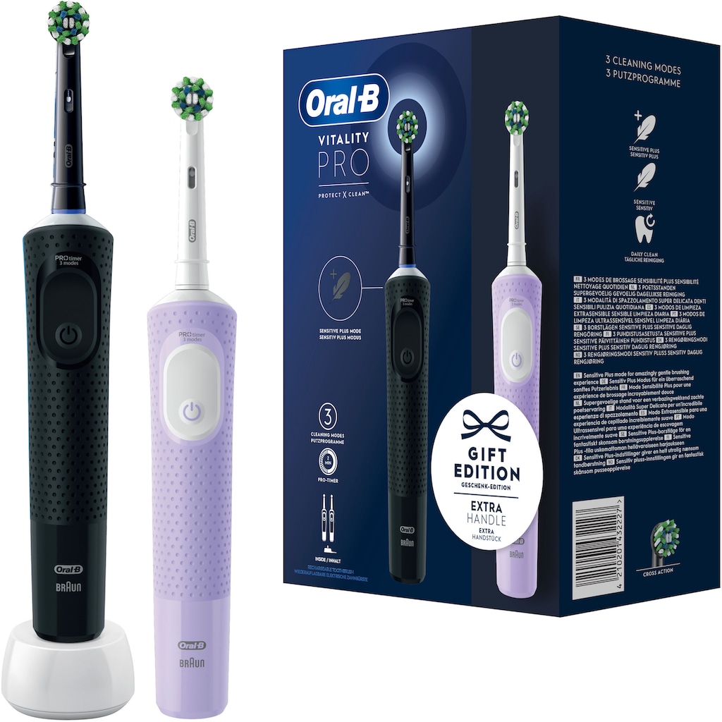 Oral-B Elektrische Zahnbürste »Vitality Pro«, 2 St. Aufsteckbürsten