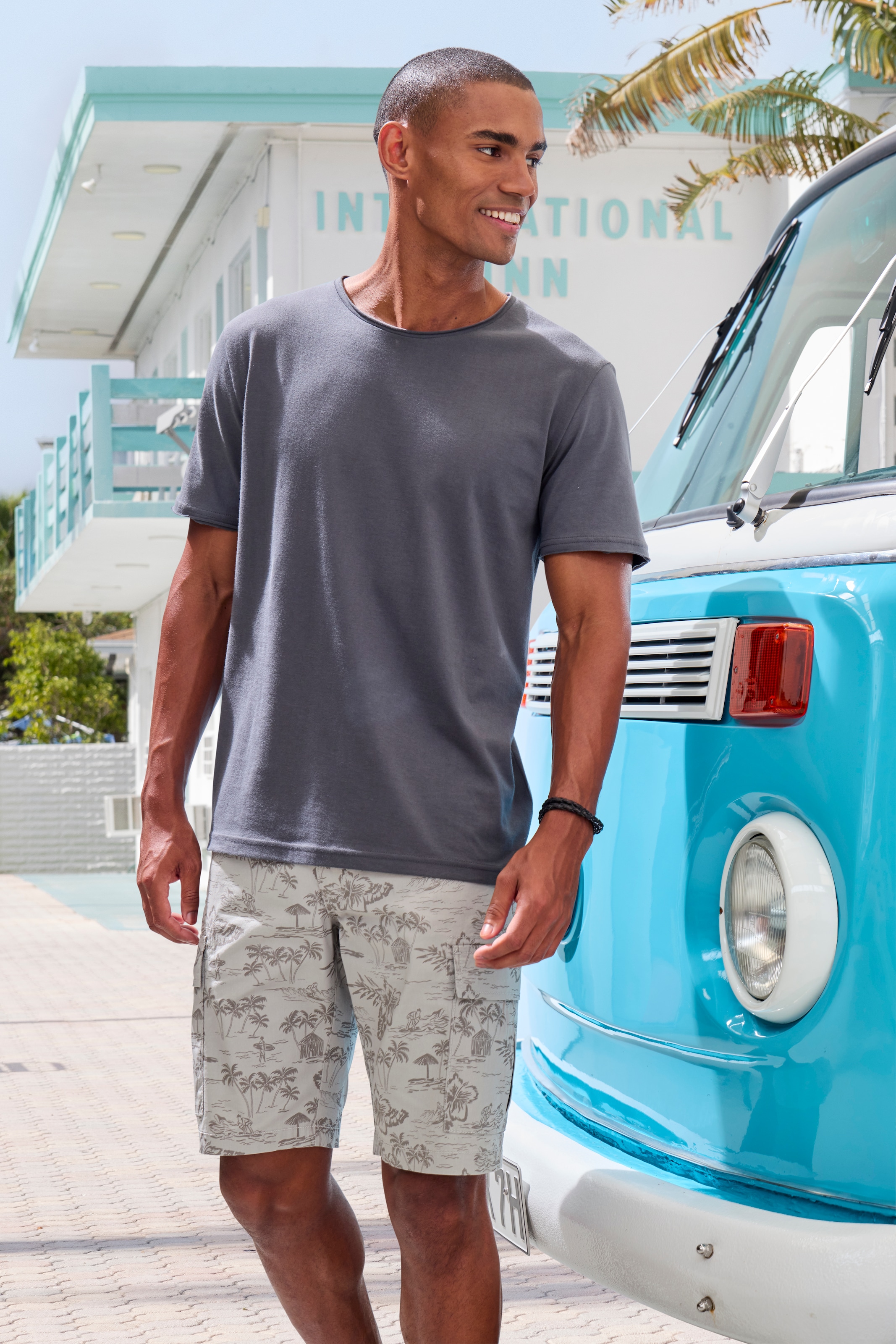 John Devin Cargoshorts, aus elastischer Baumwolle,modisch bedruckt