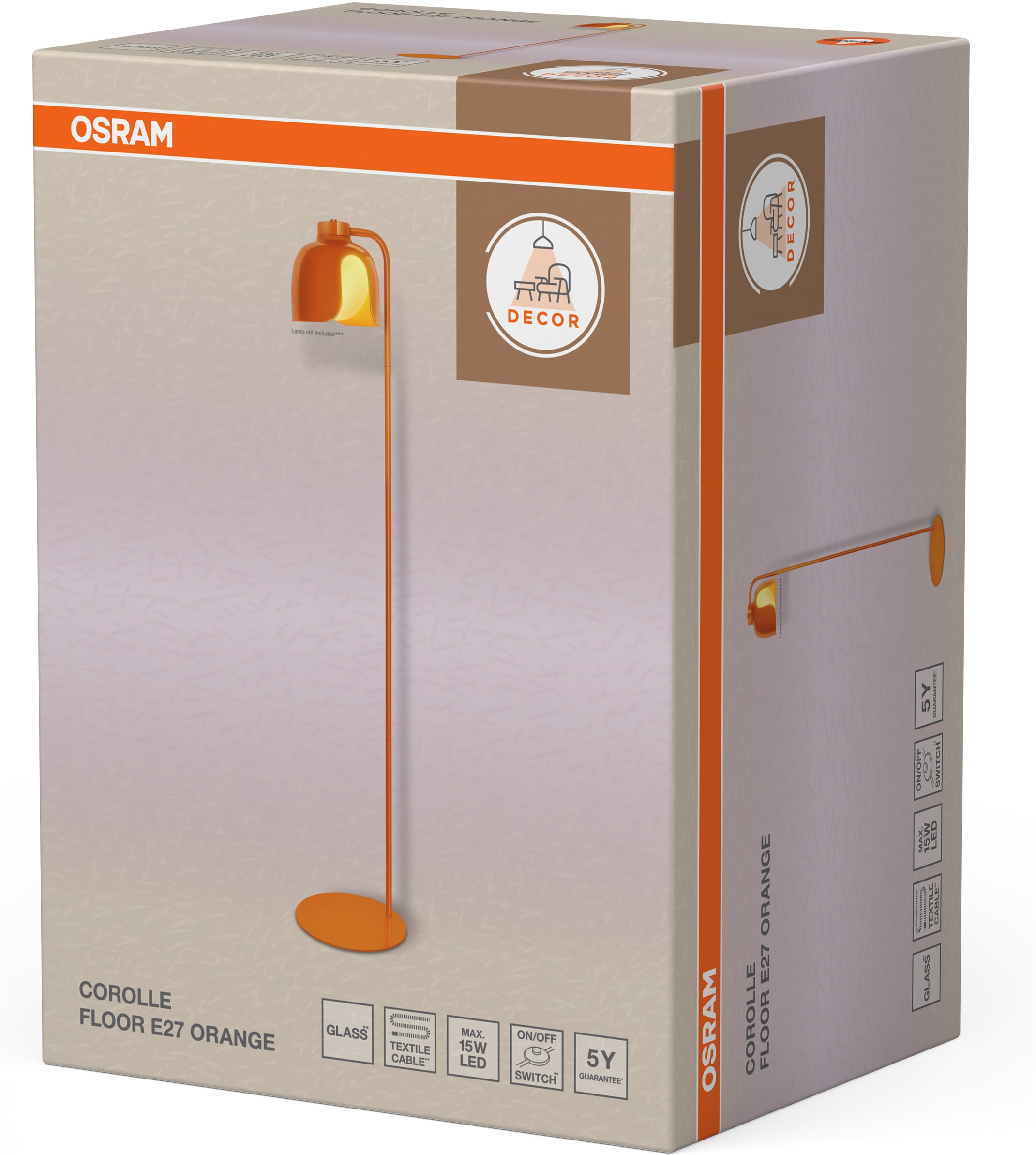 Osram Stehlampe »Decor Corolle« E27 1 Stk. Fassung E27, Stahl und Glas