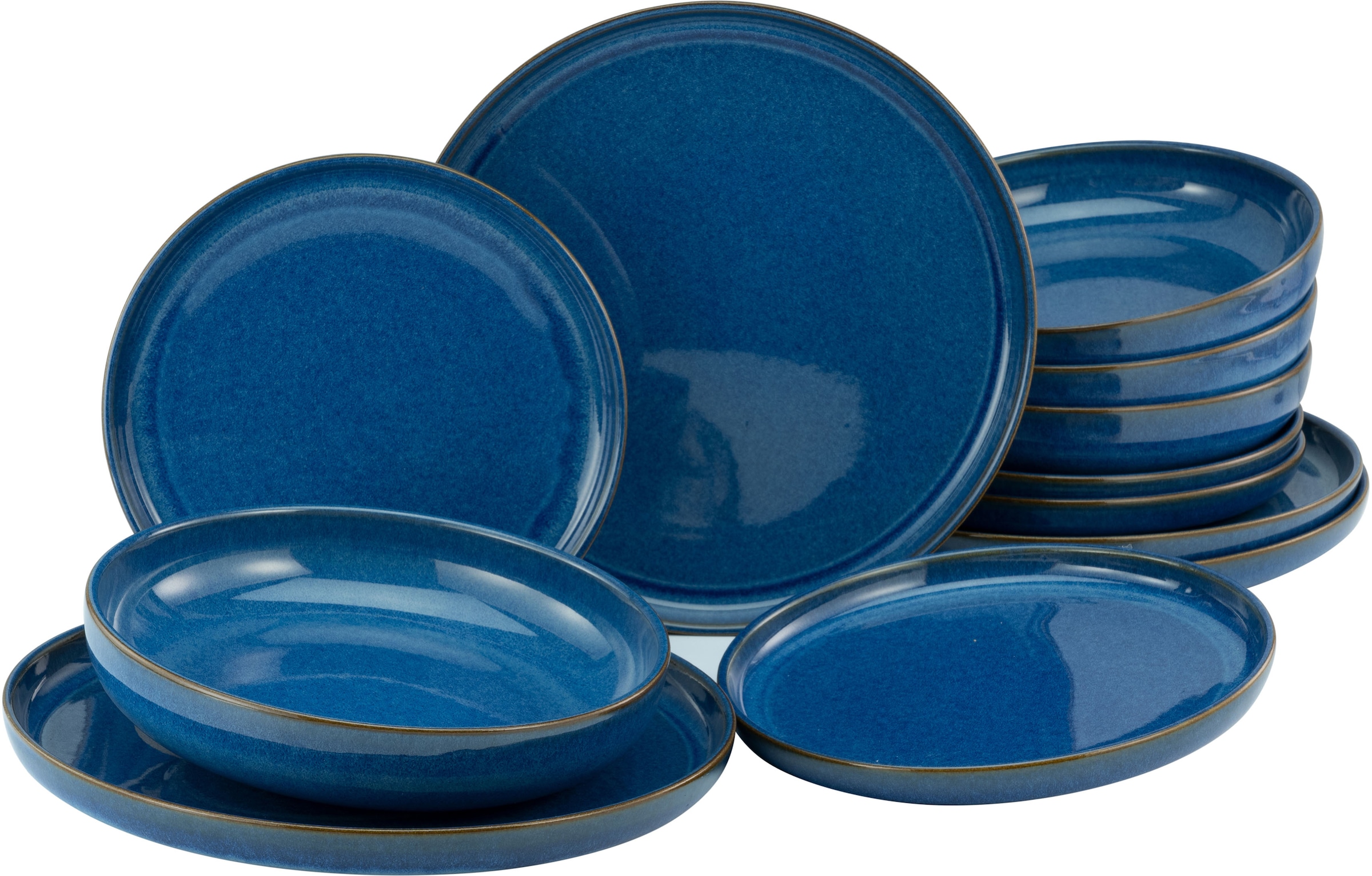 CreaTable Tafelservice "Geschirr-Set Atlantico" Service, mit Kobalt-Blau-Re günstig online kaufen