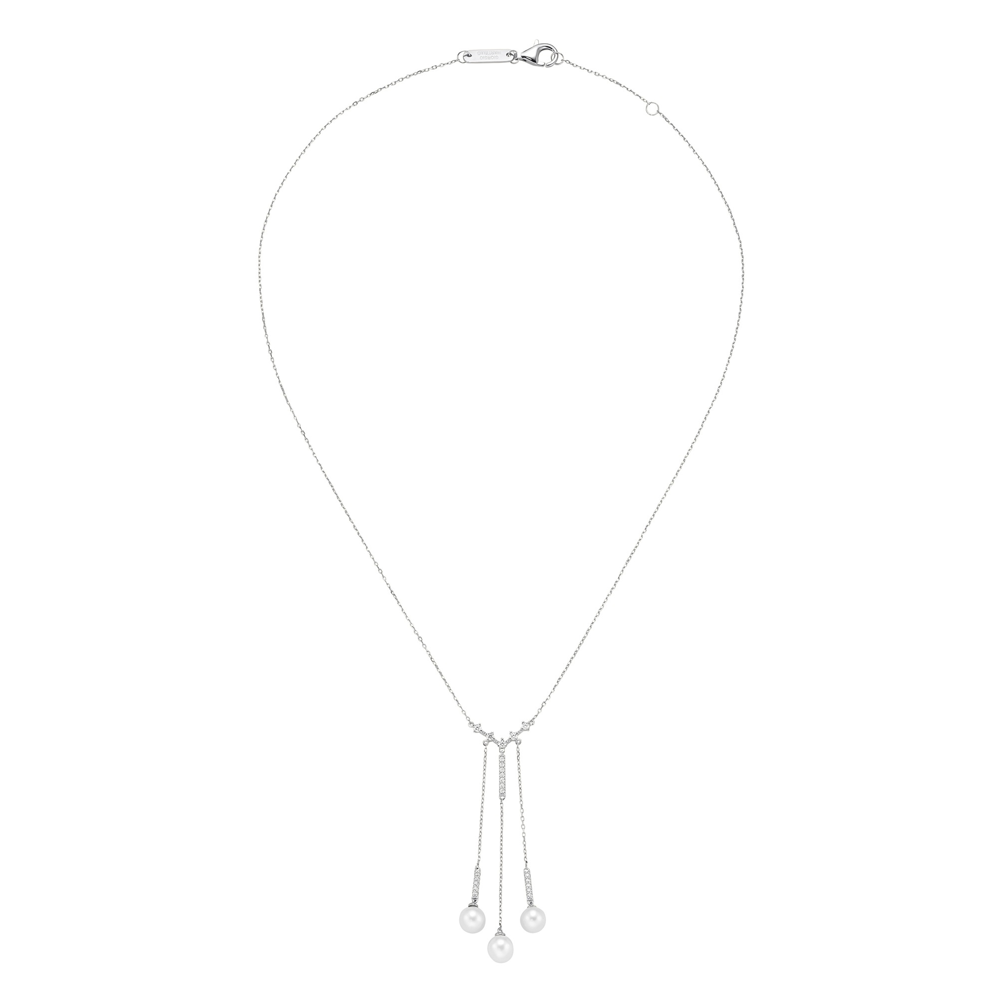 GIORGIO MARTELLO MILANO Collier »mit Süßwasser-Perlen und Zirkonia, Silber 925«