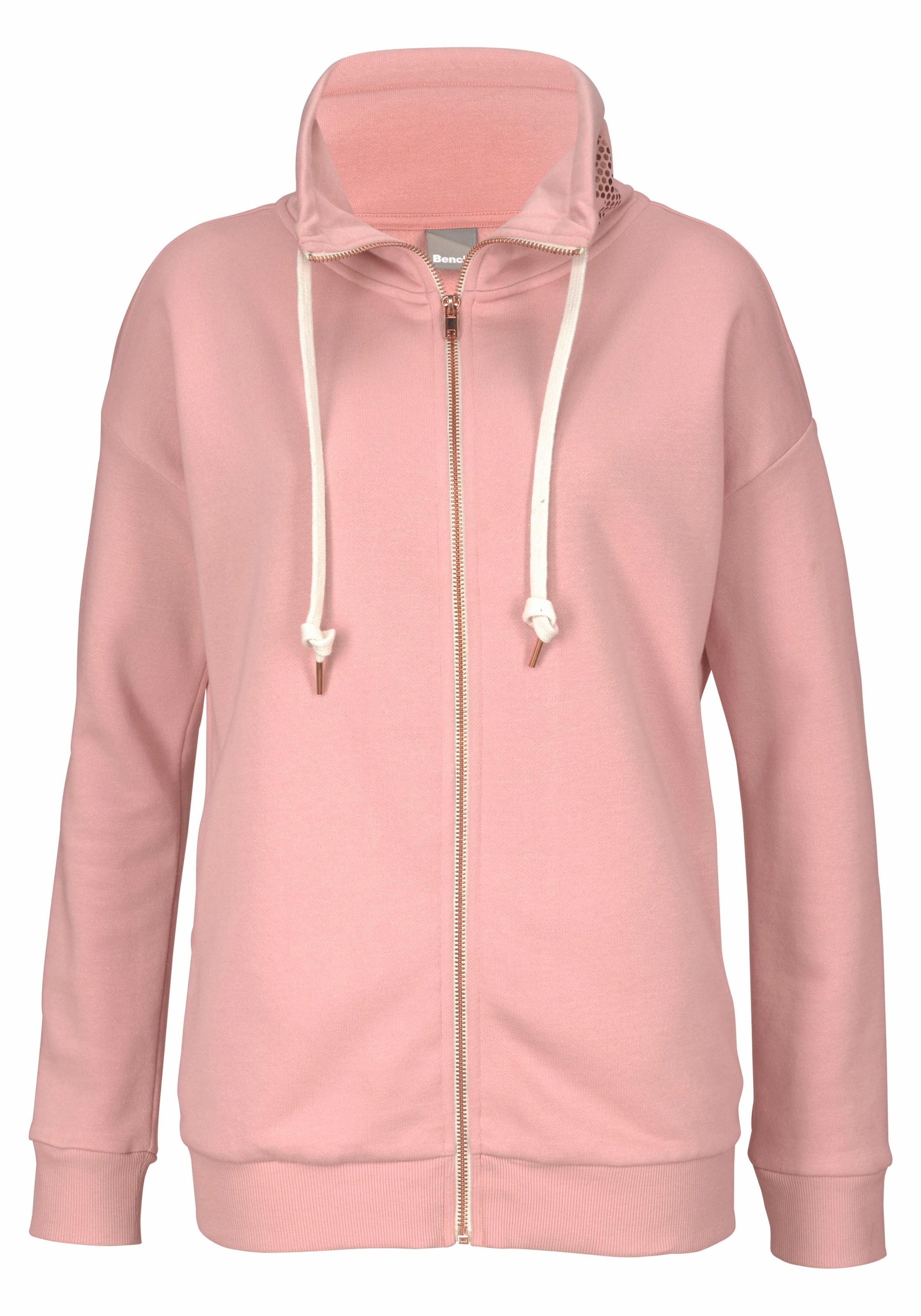 Bench. Sweatjacke, mit Glanzprint am Stehkragen, Loungeanzug günstig online kaufen