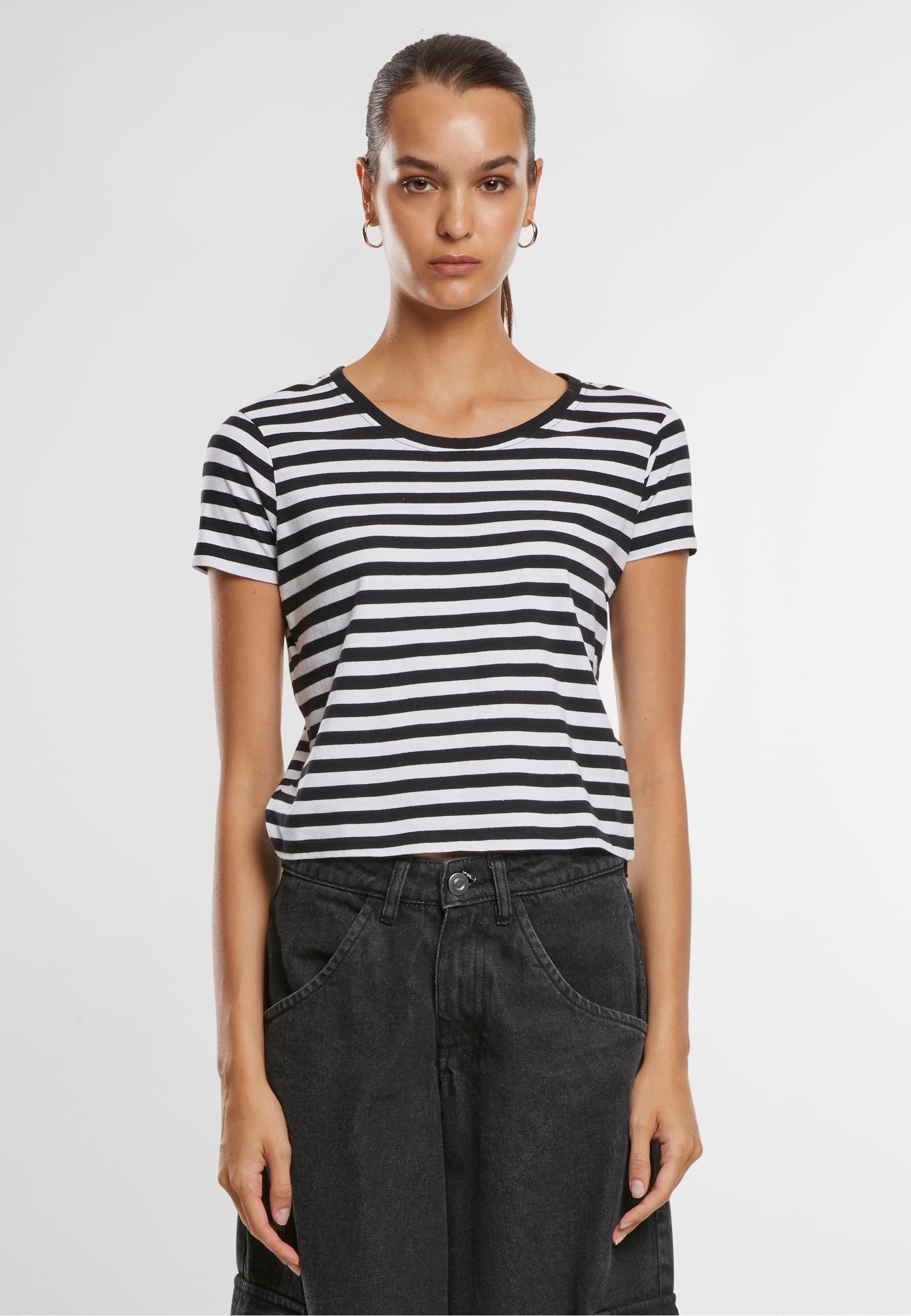 URBAN CLASSICS T-Shirt »Urban Classics Damen Ladies Short Striped Tee«, (1 tlg.)