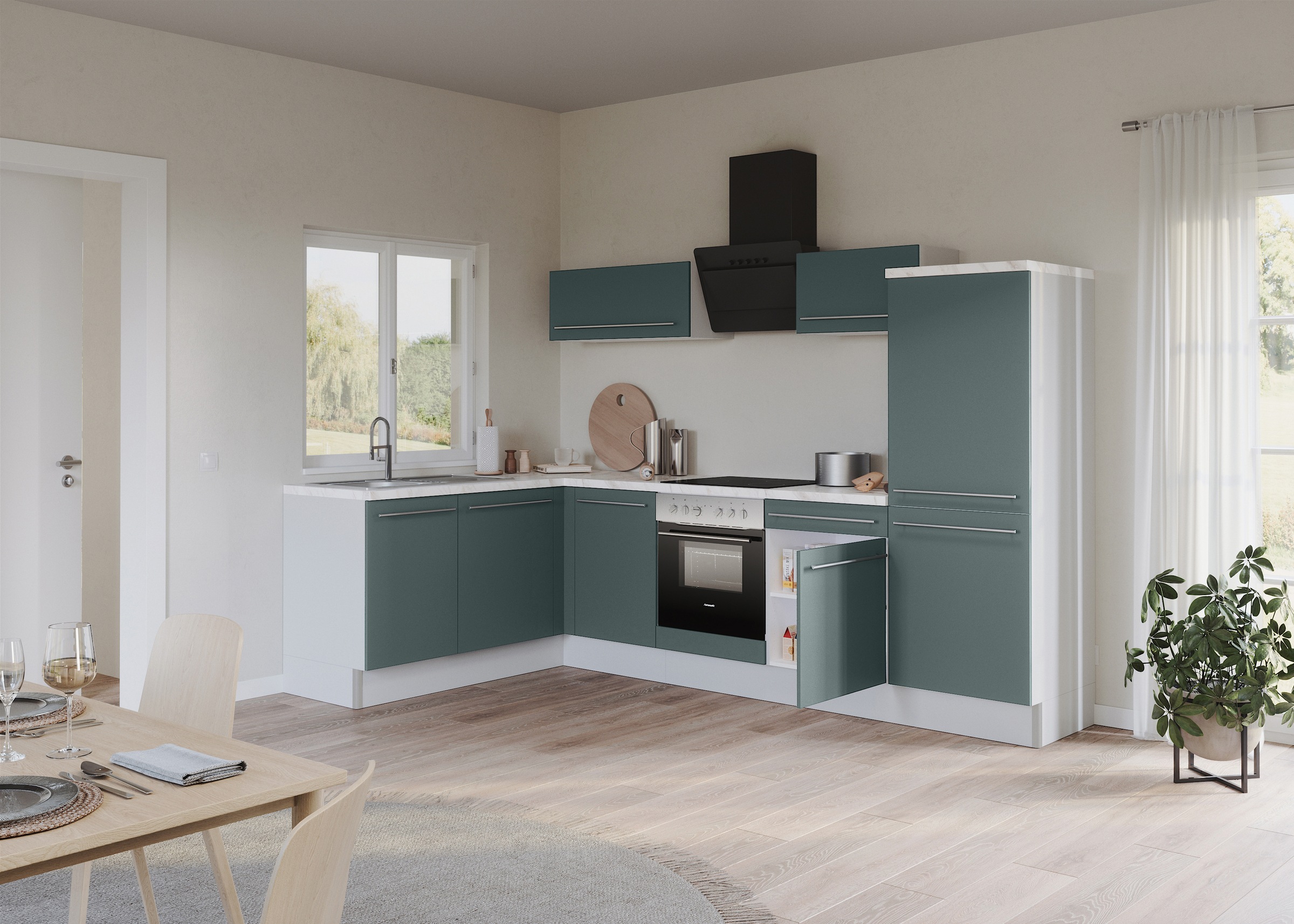 OPTIFIT Küche »Bern2«, Stellmaße 175 x 295 cm, wahlweise mit E-Geräten