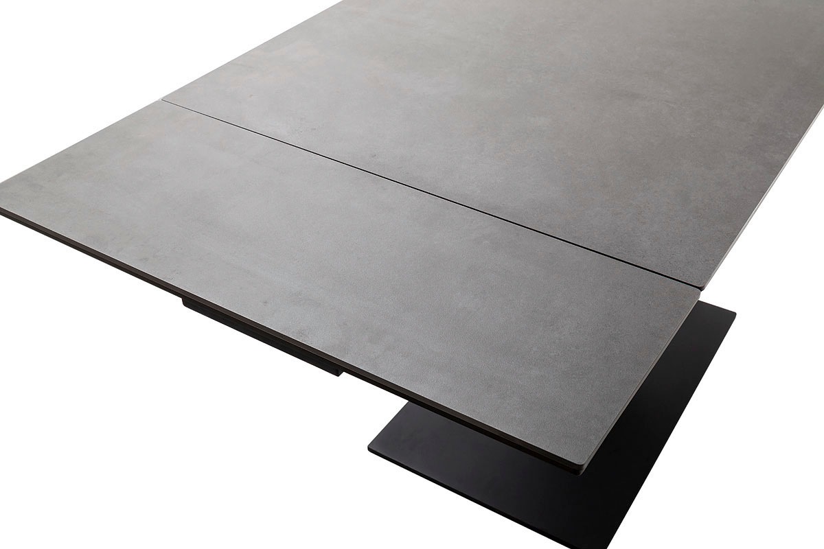 MCA furniture Esstisch »PESARO Auszugstisch mit Säule 120-180 cm«, (Einzelstück), Keramik,Edelstahl,Stirnauszug,ausziehbar,Tischplatte 14 mm