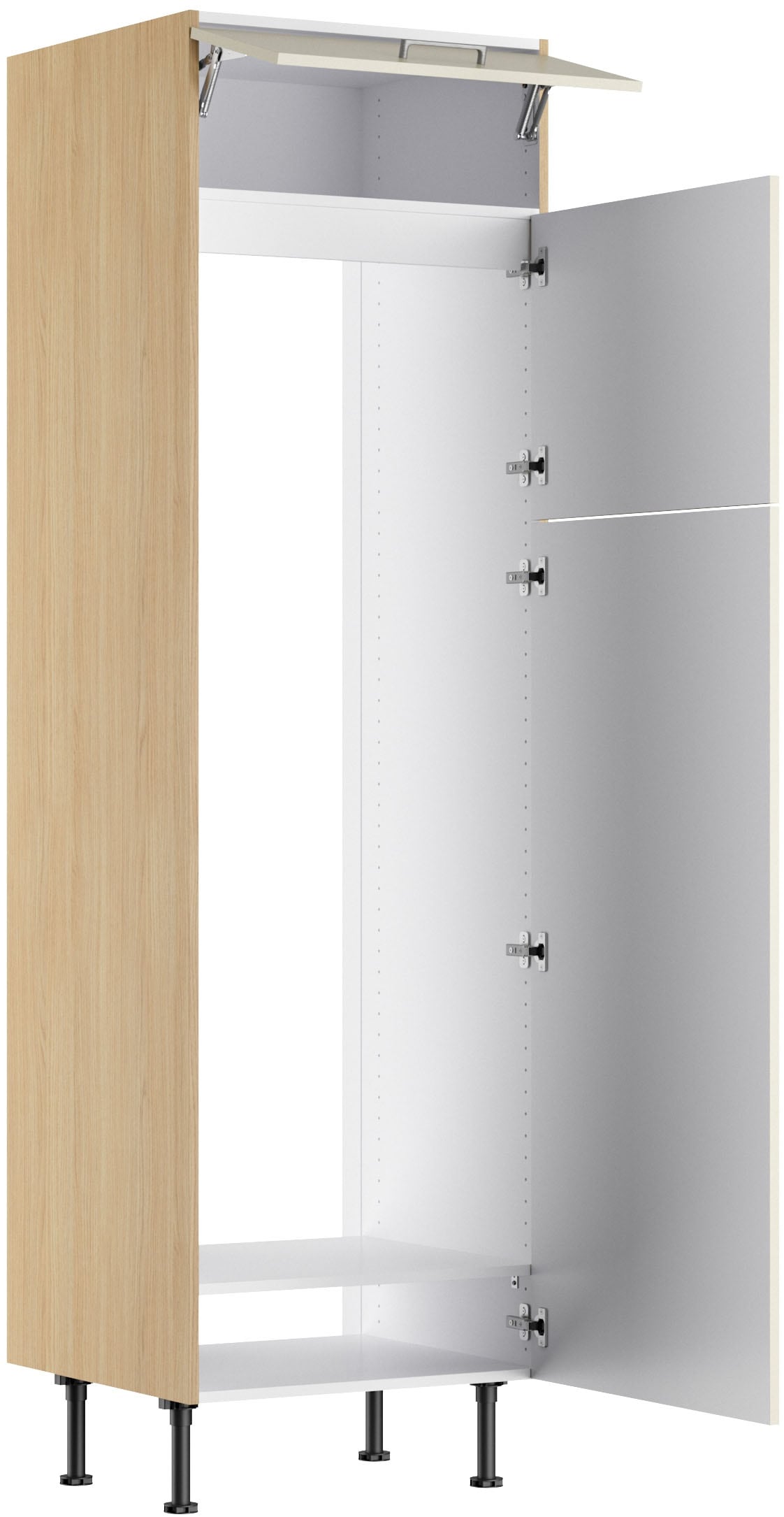 KOCHSTATION Kühlumbauschrank »KS-Lucy« Breite 60 cm, m. 2 Türen, 1 Klappe, Soft-Close, höhenverstellbare Füße
