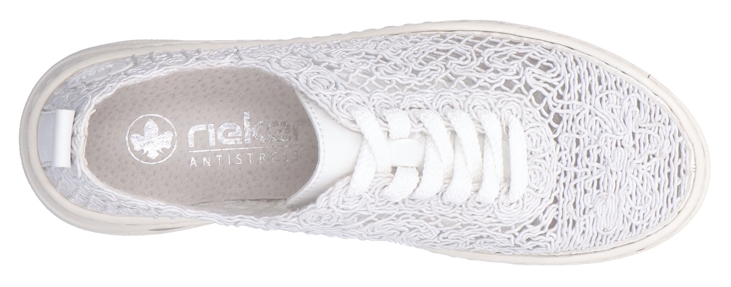 Rieker Plateausneaker, Schnürschuh, Halbschuh in sommerlicher Makramee-Optik