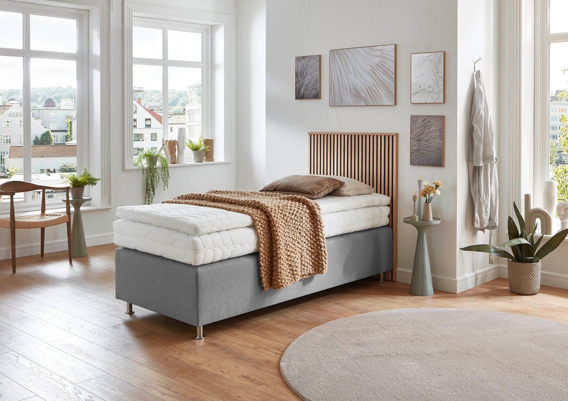 Westfalia Schlafkomfort Boxspringbett »Quercus«, wahlweise mit LED-Beluchtung, 3 Matratzenarten zur Auswahl
