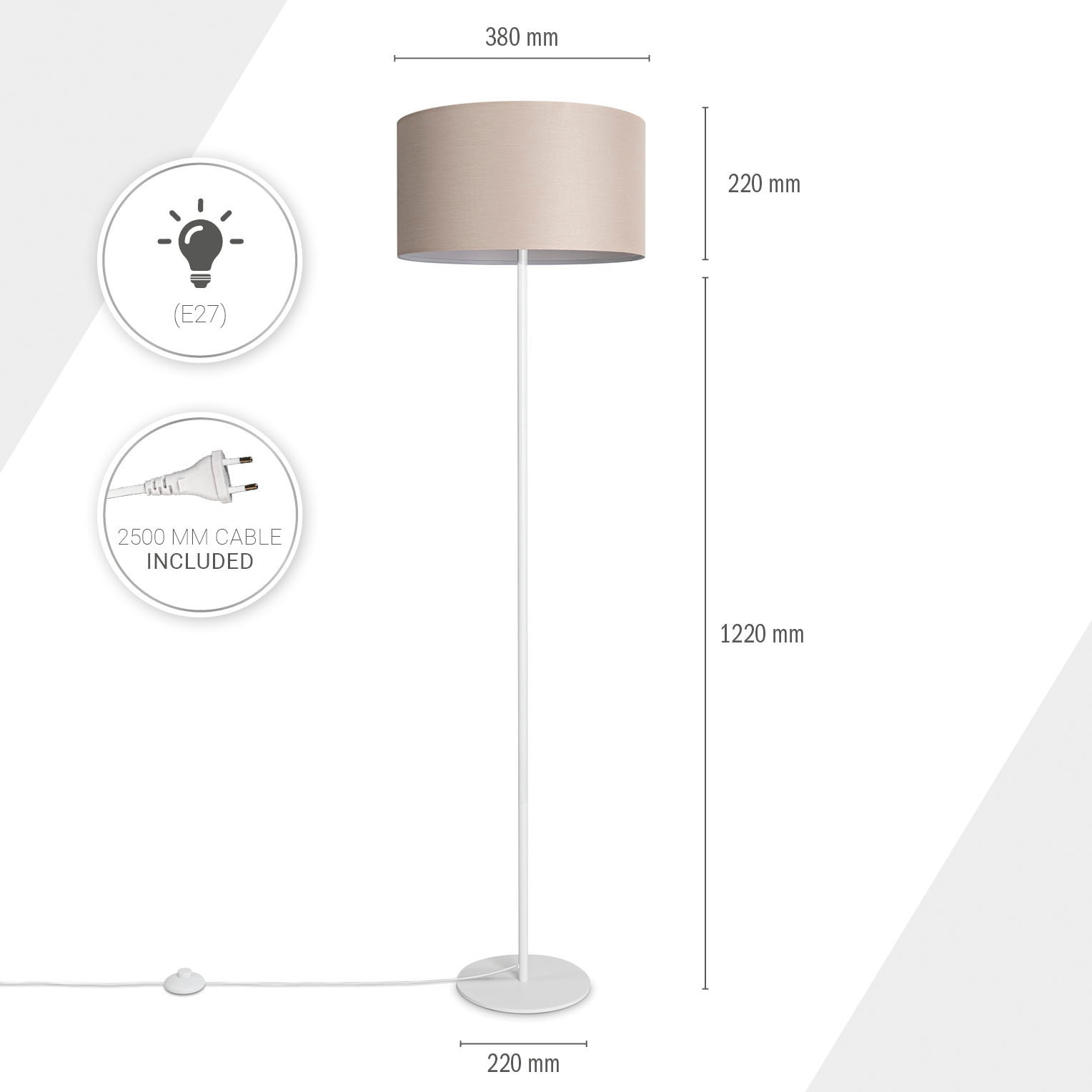 Paco Home Stehlampe »Uni Modern flammig-flammig, Einbeinig, Color«, | Wohnzimmer Schlafzimmer, Stehleuchte E27 LED 1 Deko BAUR