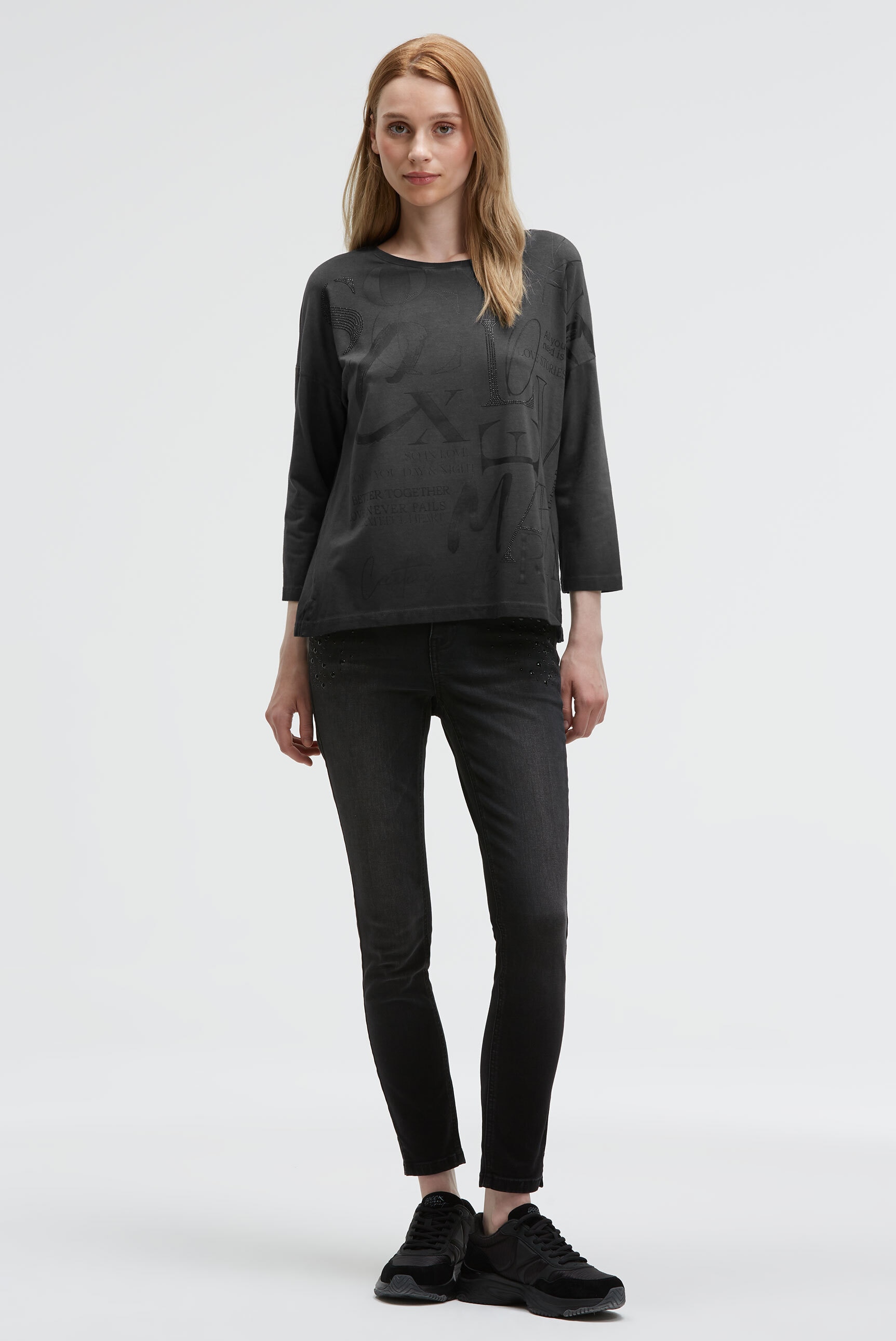 SOCCX 3/4-Arm-Shirt mit Seitenschlitze