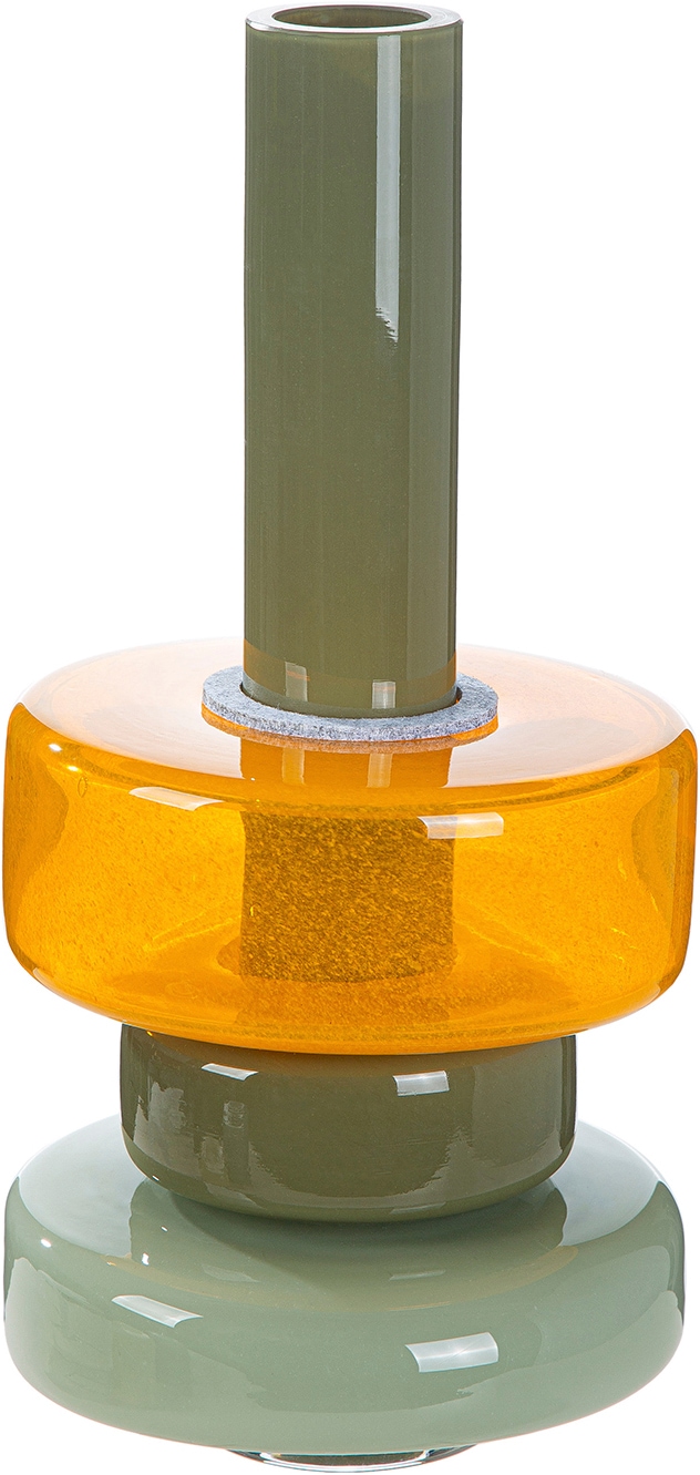 GILDE Tischvase »Vase Stack mehrfarbig H. 34,5 cm« Dekovase, Glas, stapelbar, Blumenvase, platzsparend, modern