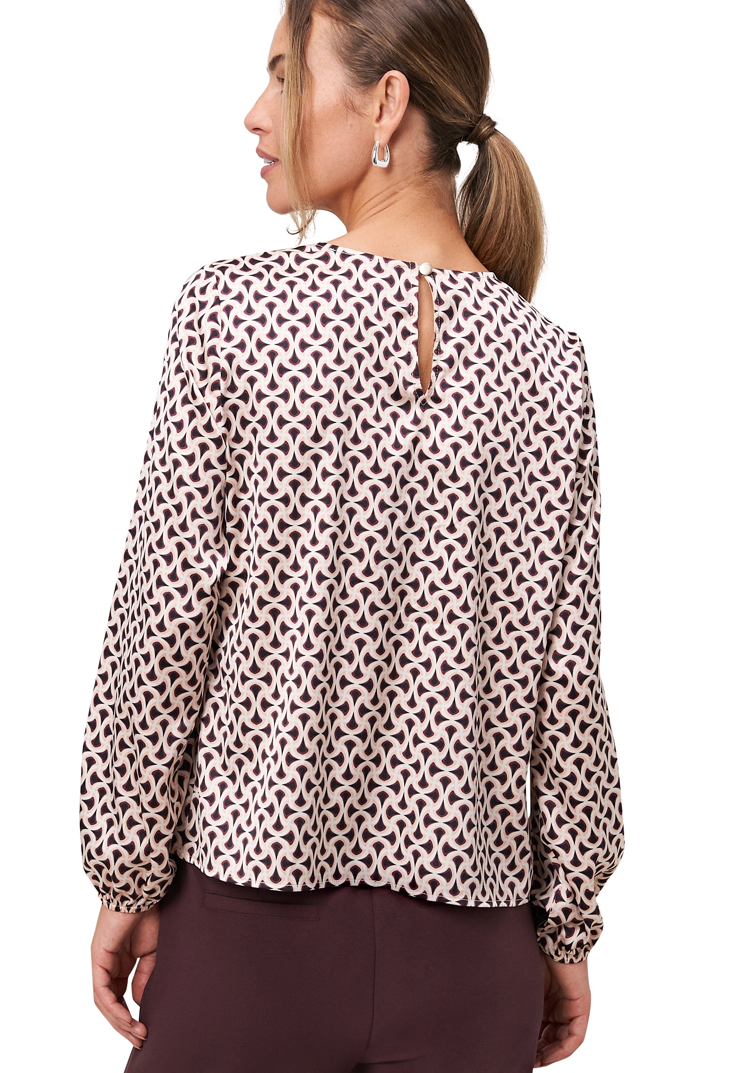 Zero Satinbluse »zero Damen Satinbluse mit Druck«