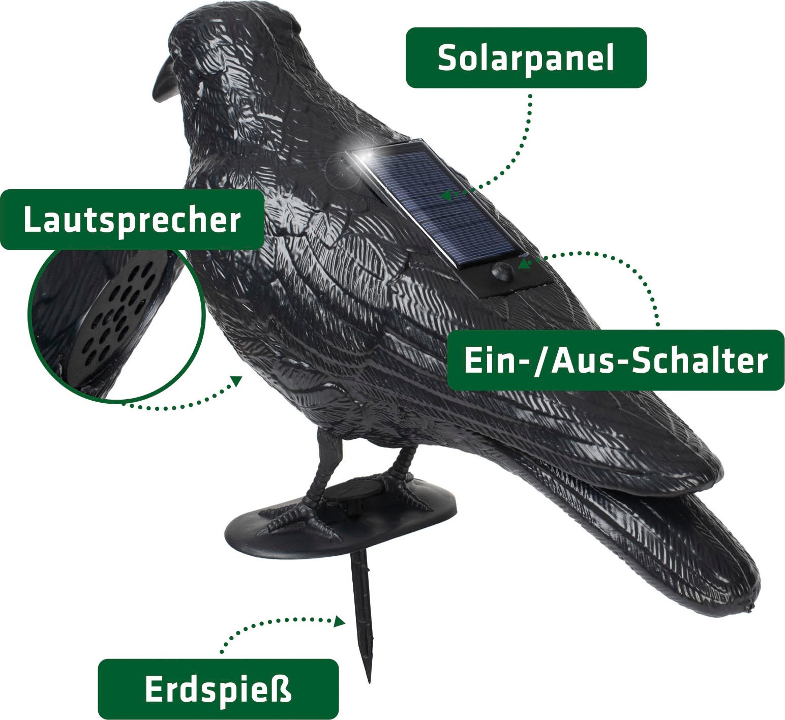 Gardigo Vogel-Schreck »Solar Tauben-Abwehr Krähe«