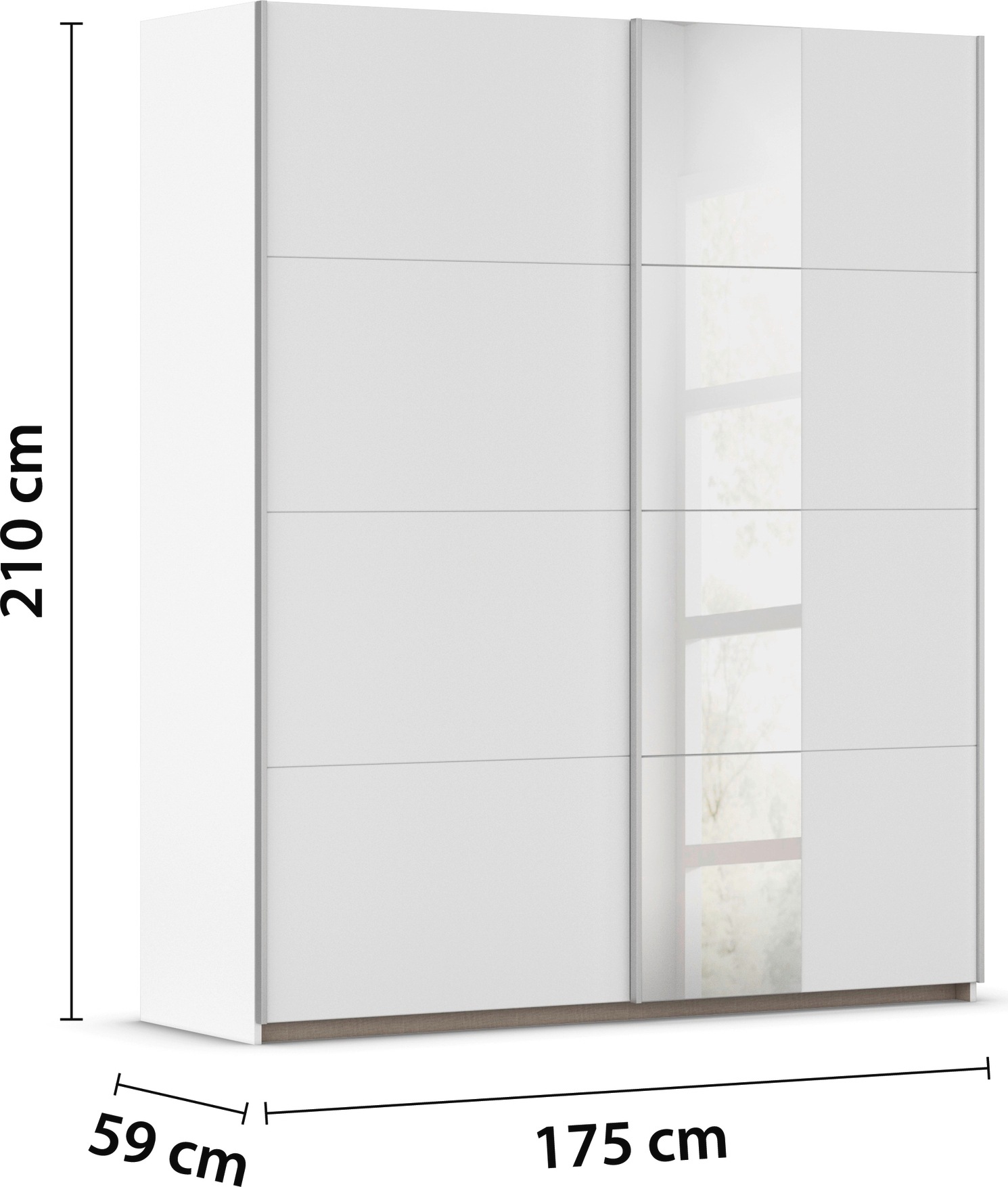 rauch Schwebetürenschrank »Kleiderschrank Schrank Garderobe Schlafzimmerschrank OXFORD«, (in 3 verschiedenen Ausstattungen BASIC/CLASSIC/PREMIUM), mit Griffleisten aus Metall, auch für kleinere Räume MADE IN GERMANY