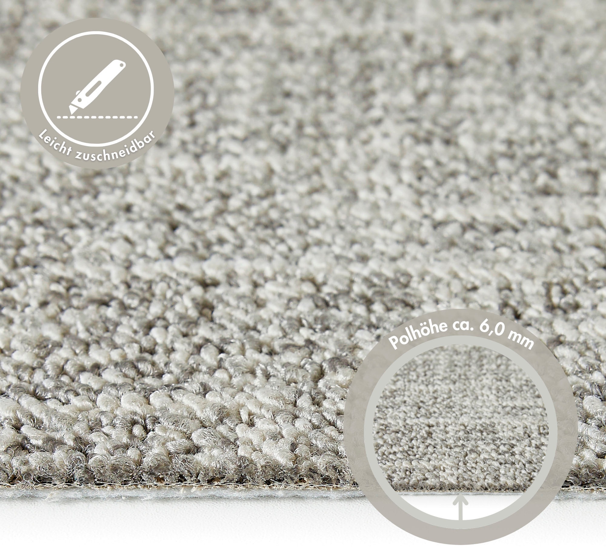 ANDIAMO Joe Loop Pile Carpet Gray/Beige 400x200cm 3