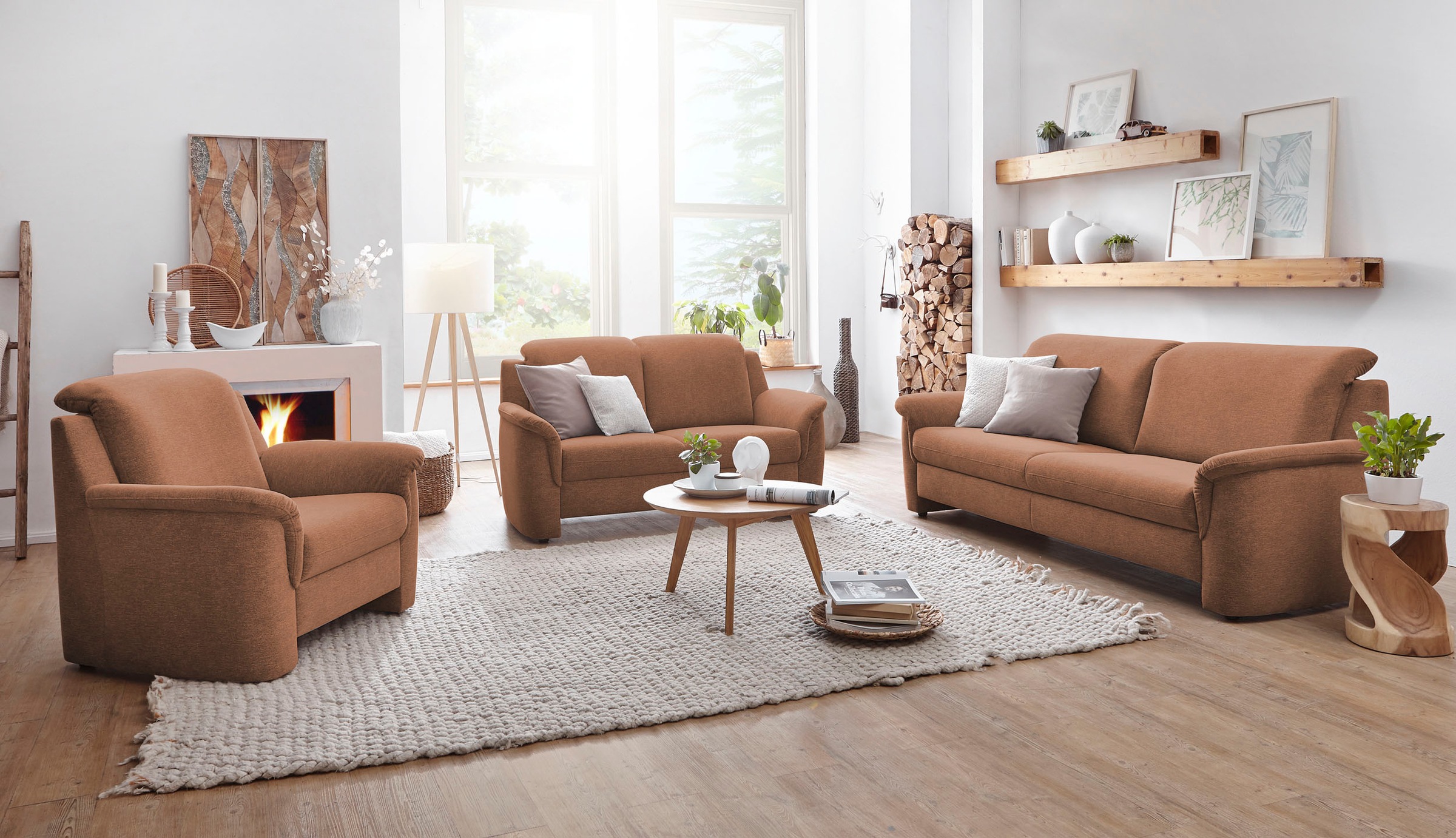 VILLA BECK Polstergarnitur "Garda", (3 tlg.), Kopfteilverstellung, besteht günstig online kaufen