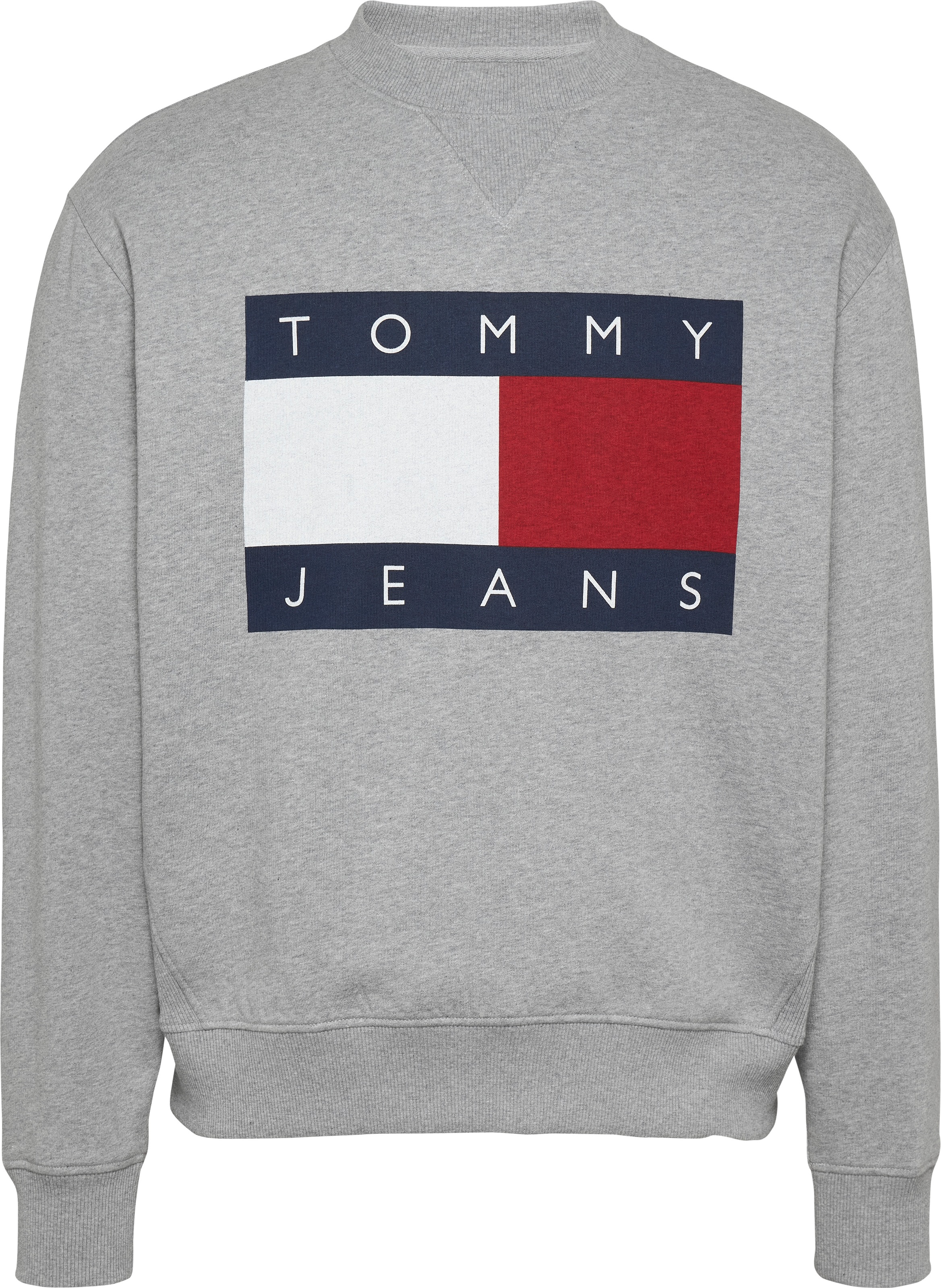 Tommy Jeans Sweatshirt »TJM MELANGE FLAG CREW«, mit großem Logo