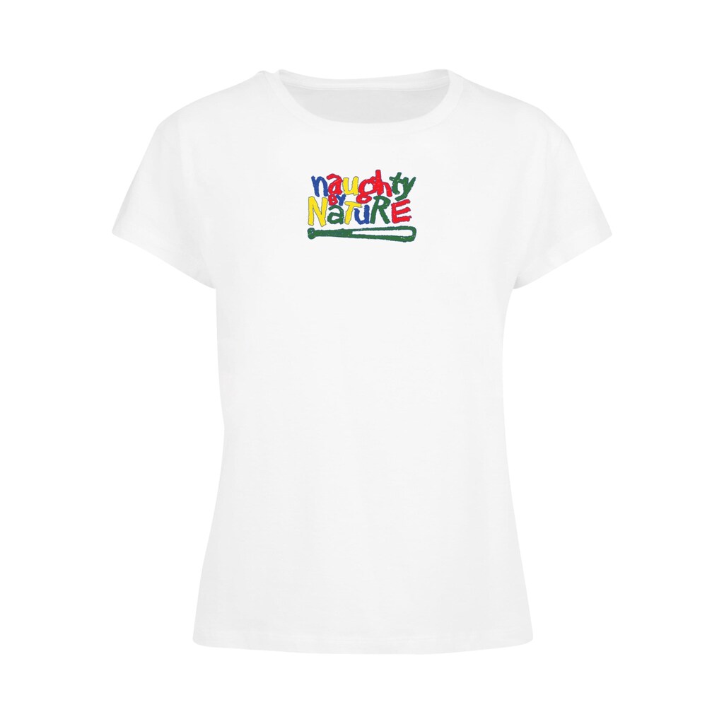 Merchcode T-Shirt »Merchcode Damen Ladies Naughty By Nature - Color Logo Box Tee«, (1 tlg.)