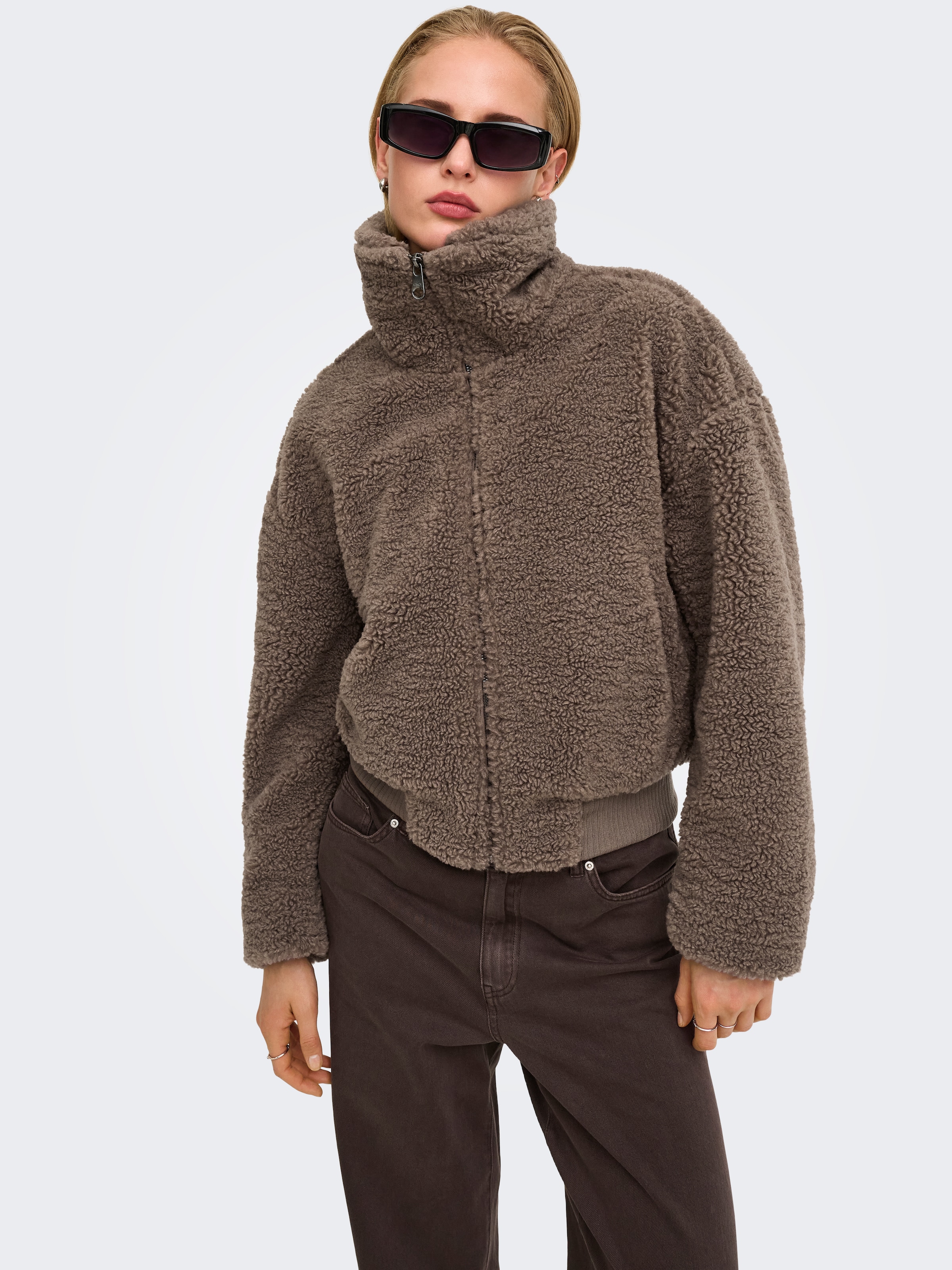 ONLY Plüschjacke »ONLADELE TEDDY BOMBER JACKET OTW« Kunstfaser, Teddyplüsch-Qualität